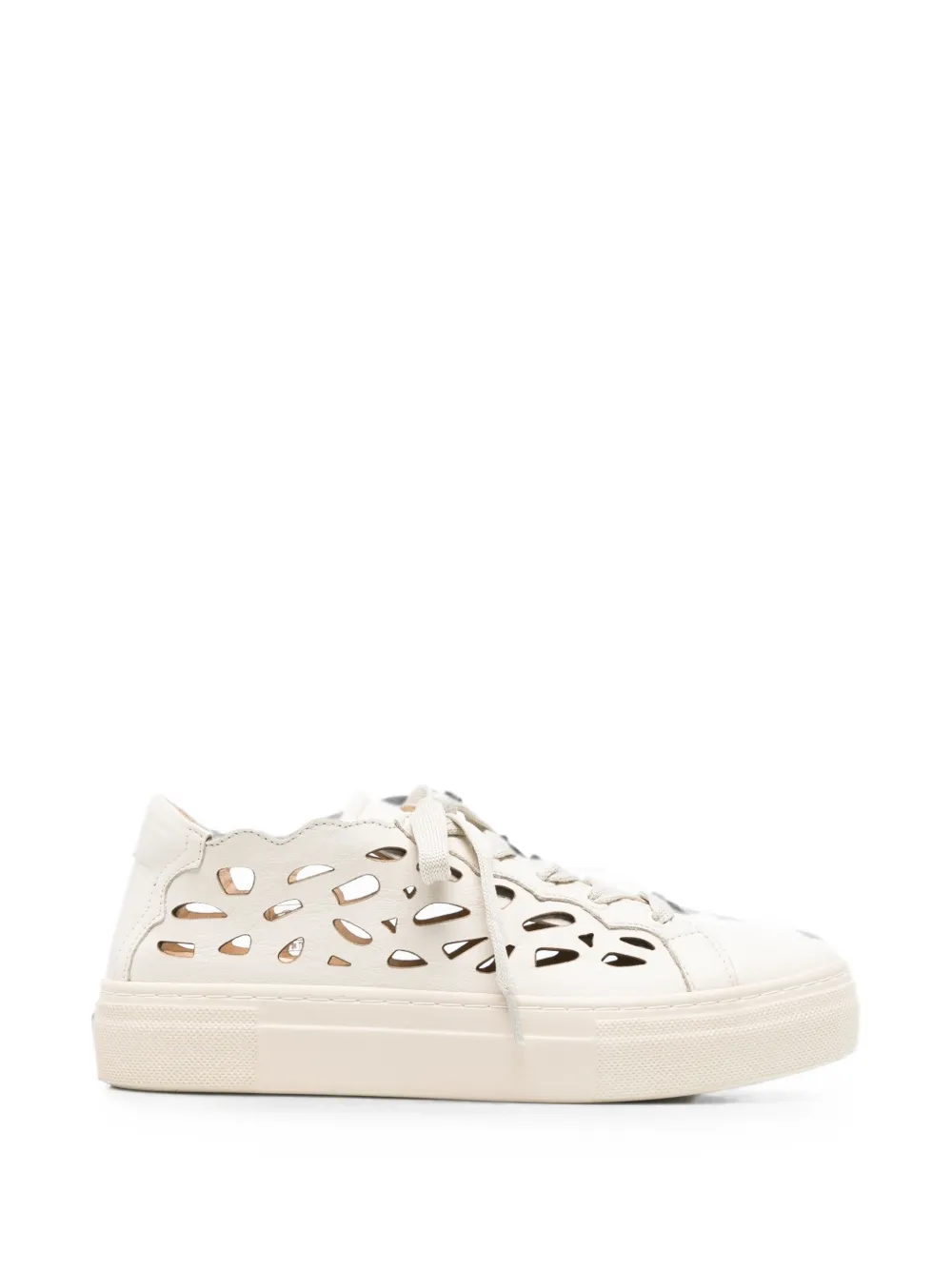 SERGIO MORETTI FIRENZE Gewelfde sneakers met uitgesneden details Beige