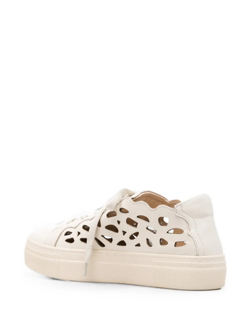 SERGIO MORETTI FIRENZE Gewelfde sneakers met uitgesneden details Beige