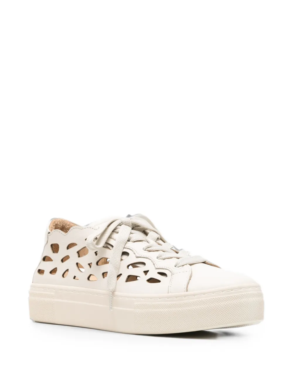 SERGIO MORETTI FIRENZE Gewelfde sneakers met uitgesneden details Beige
