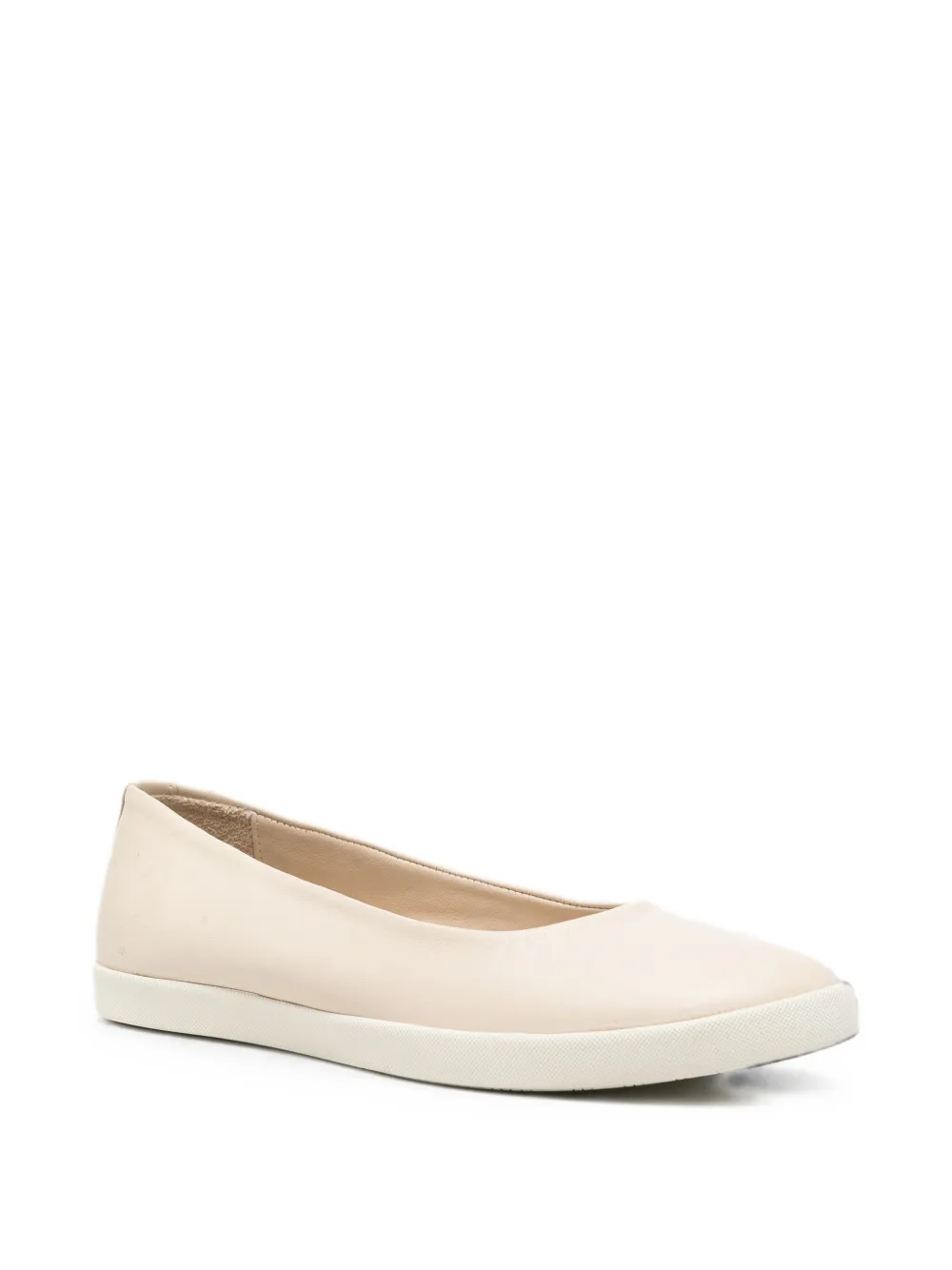 SERGIO MORETTI FIRENZE round-toe leather ballet flats Beige