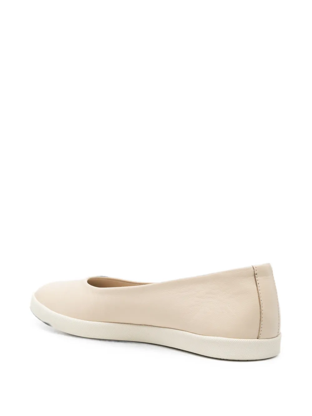 SERGIO MORETTI FIRENZE round-toe leather ballet flats Beige