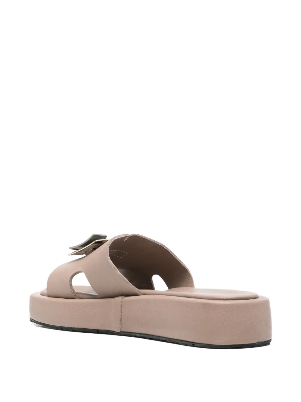 SERGIO MORETTI FIRENZE Sandalen met logoplakkaat Beige