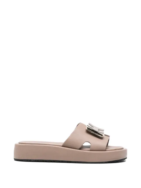 SERGIO MORETTI FIRENZE logo-plaque platform sandals
