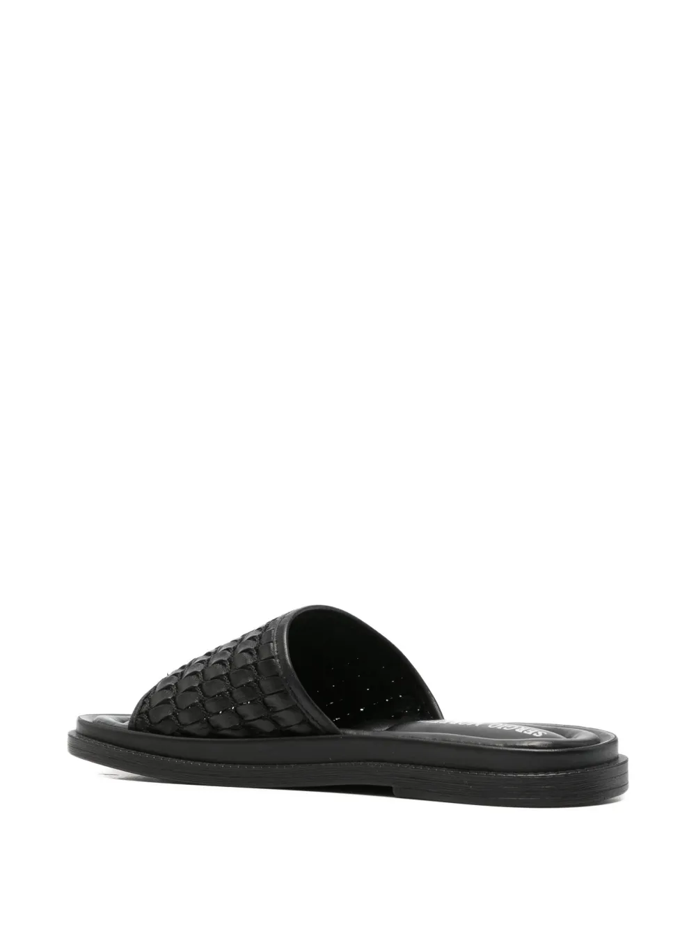 SERGIO MORETTI FIRENZE woven-strap slides Zwart