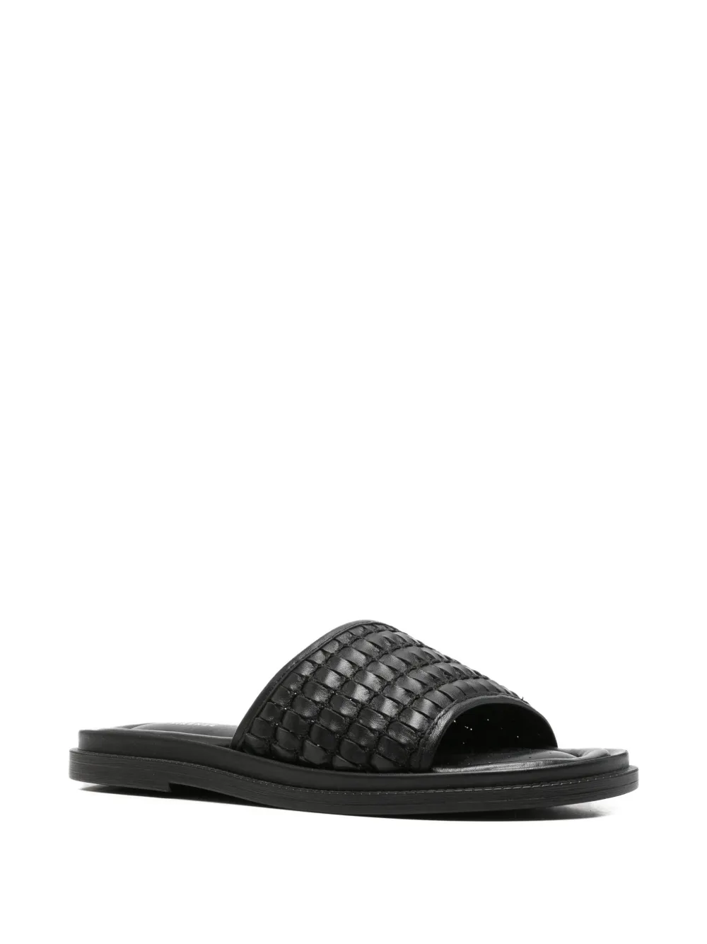 SERGIO MORETTI FIRENZE woven-strap slides Zwart