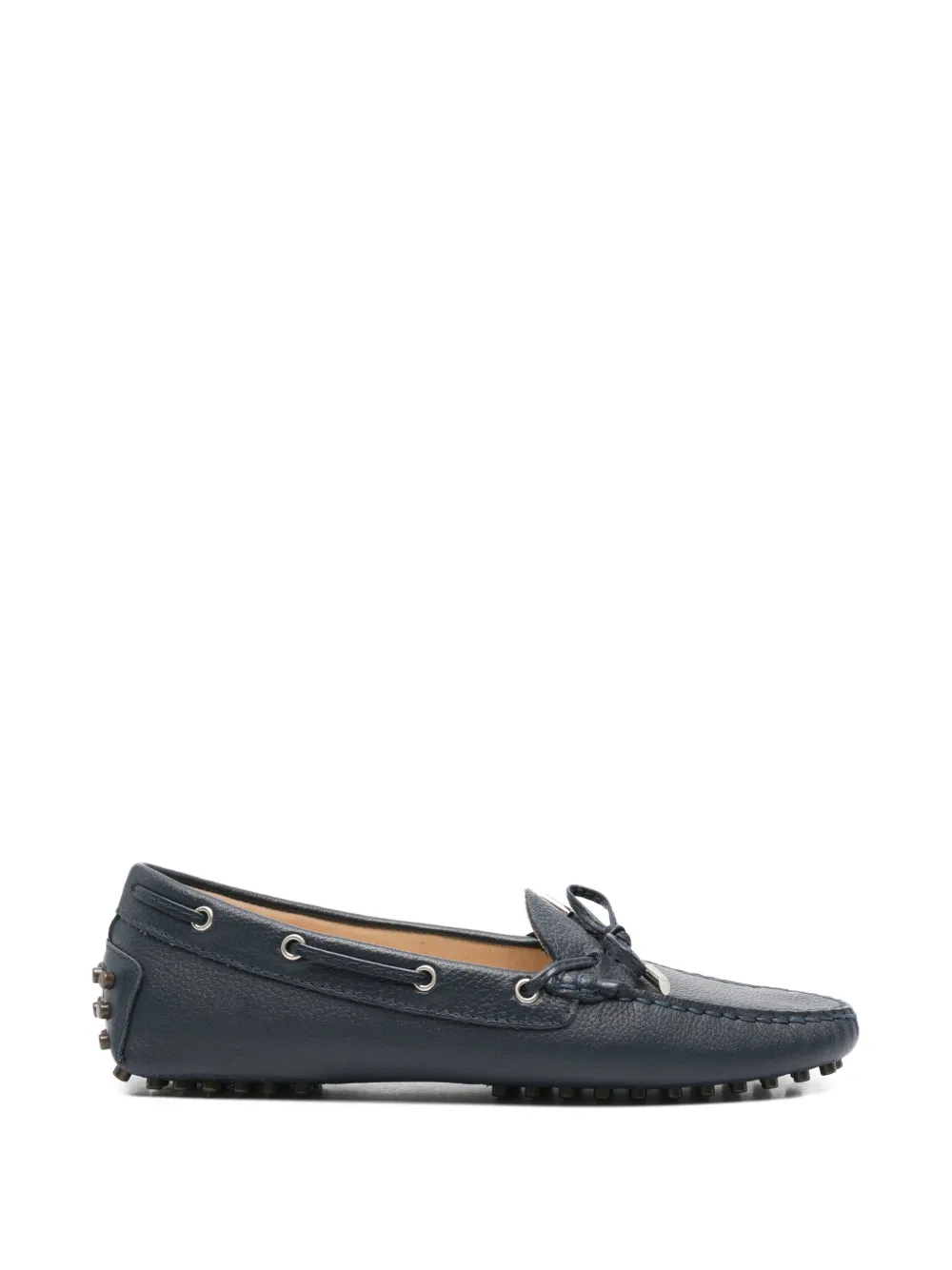 SERGIO MORETTI FIRENZE bow-detail pebbled loafers - Blu