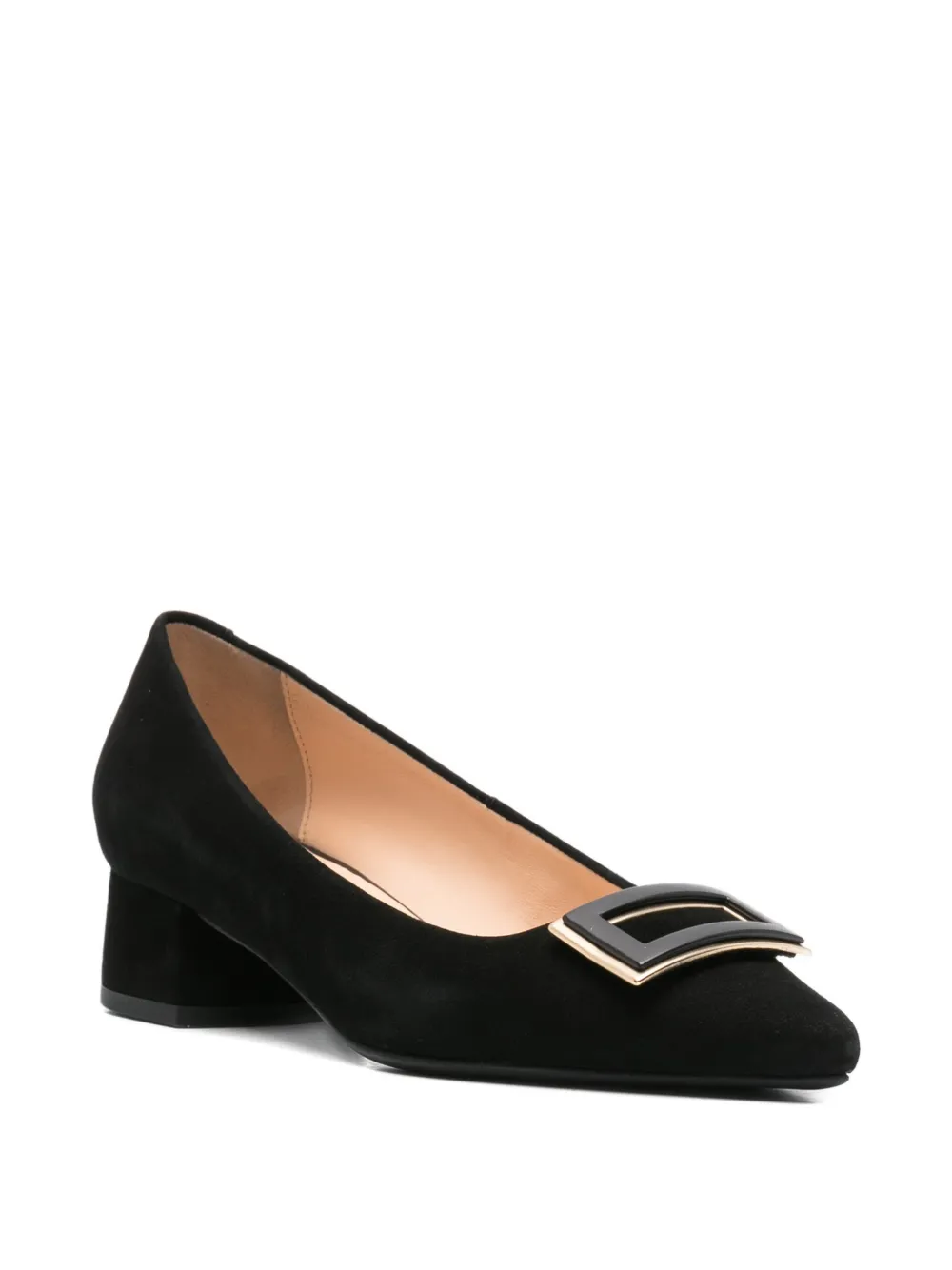 SERGIO MORETTI FIRENZE Pumps met gespdetail en puntige neus Zwart