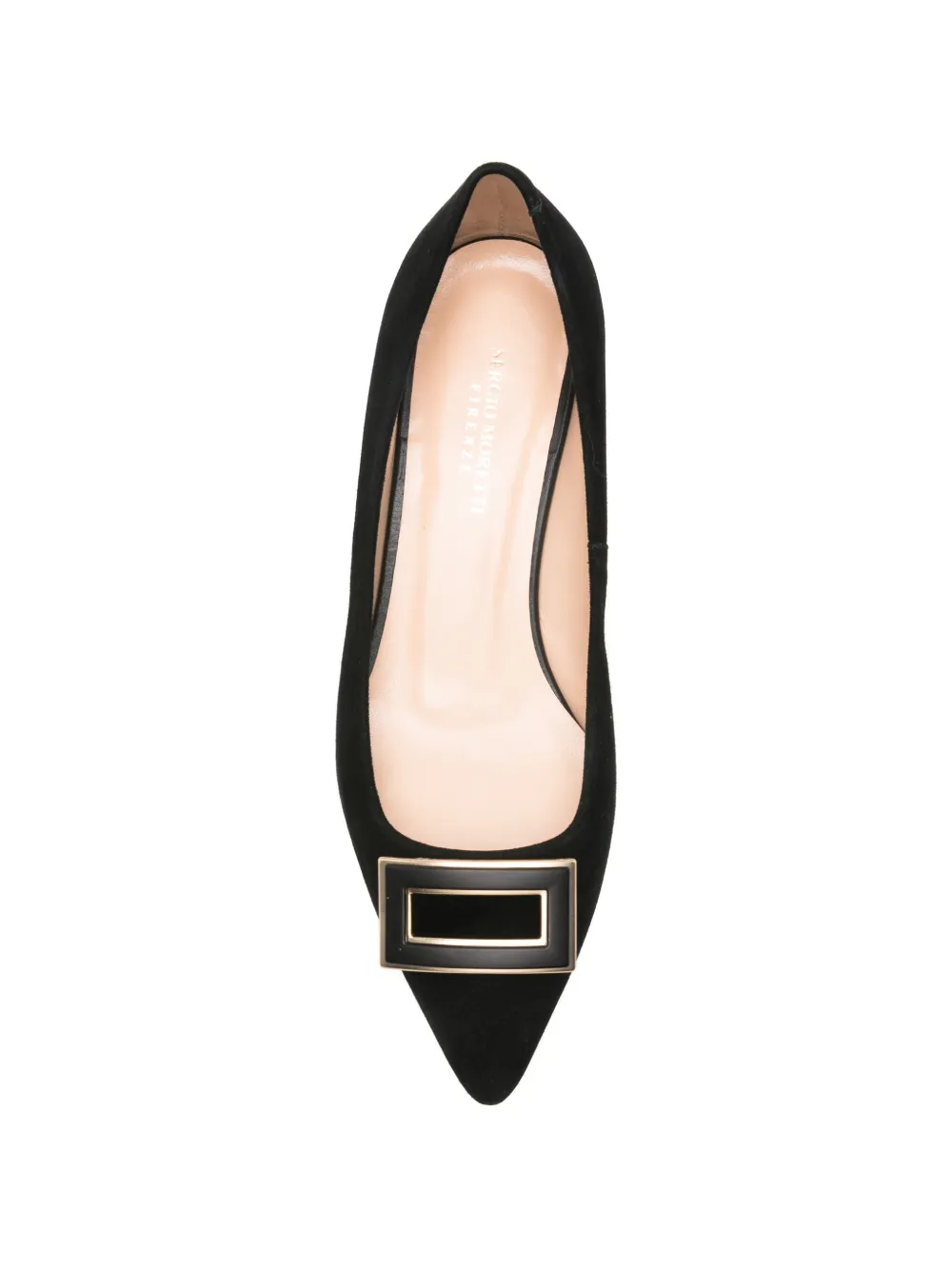 SERGIO MORETTI FIRENZE Pumps met gespdetail en puntige neus Zwart