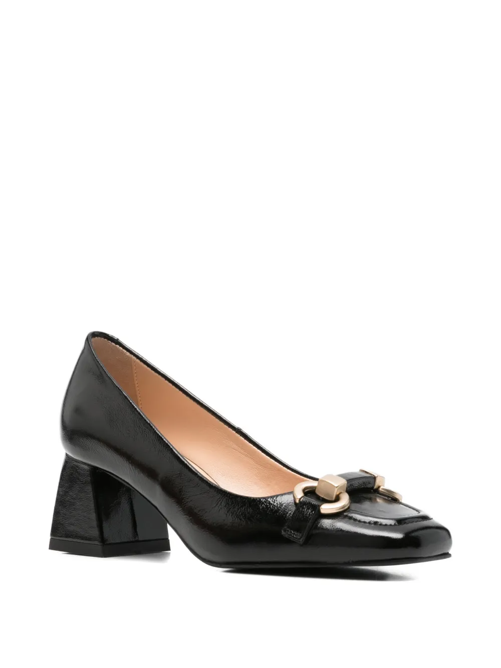 SERGIO MORETTI FIRENZE Horsebit pumps met vierkante neus Zwart