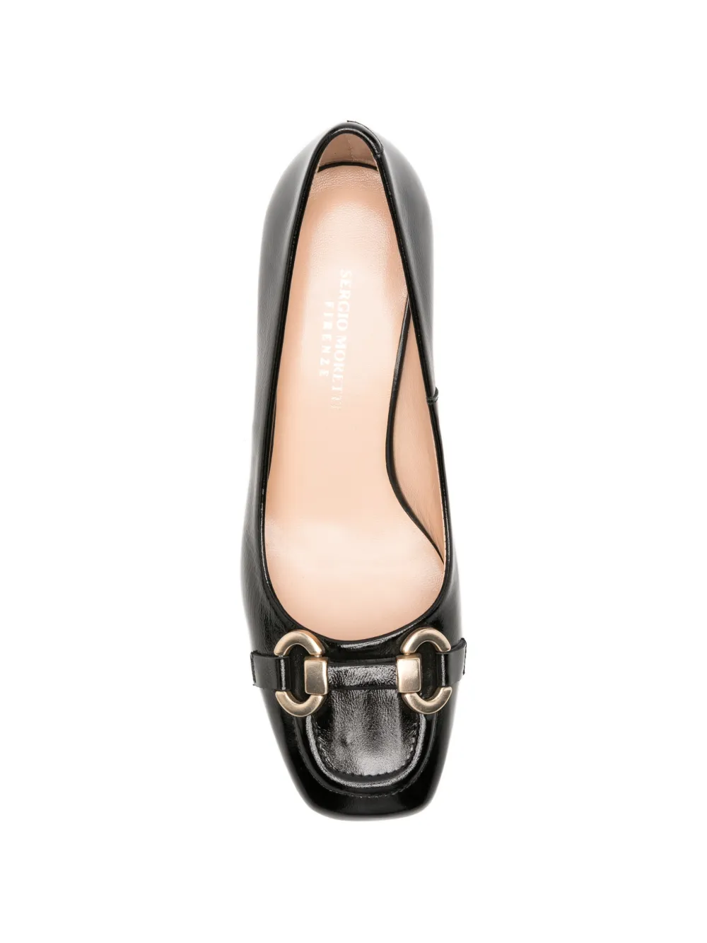 SERGIO MORETTI FIRENZE Horsebit pumps met vierkante neus Zwart