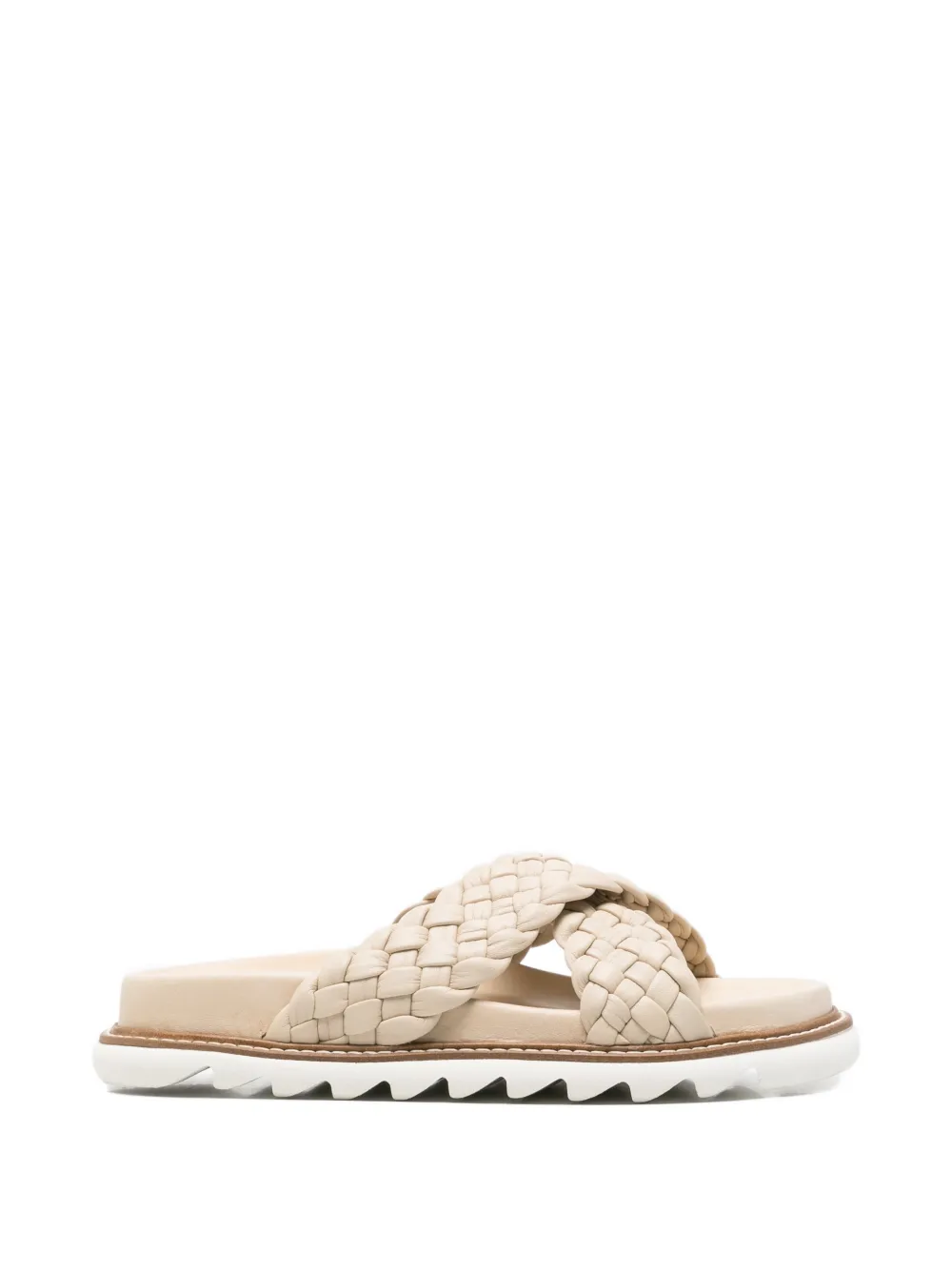 SERGIO MORETTI FIRENZE braided crossover-strap mules - Toni neutri
