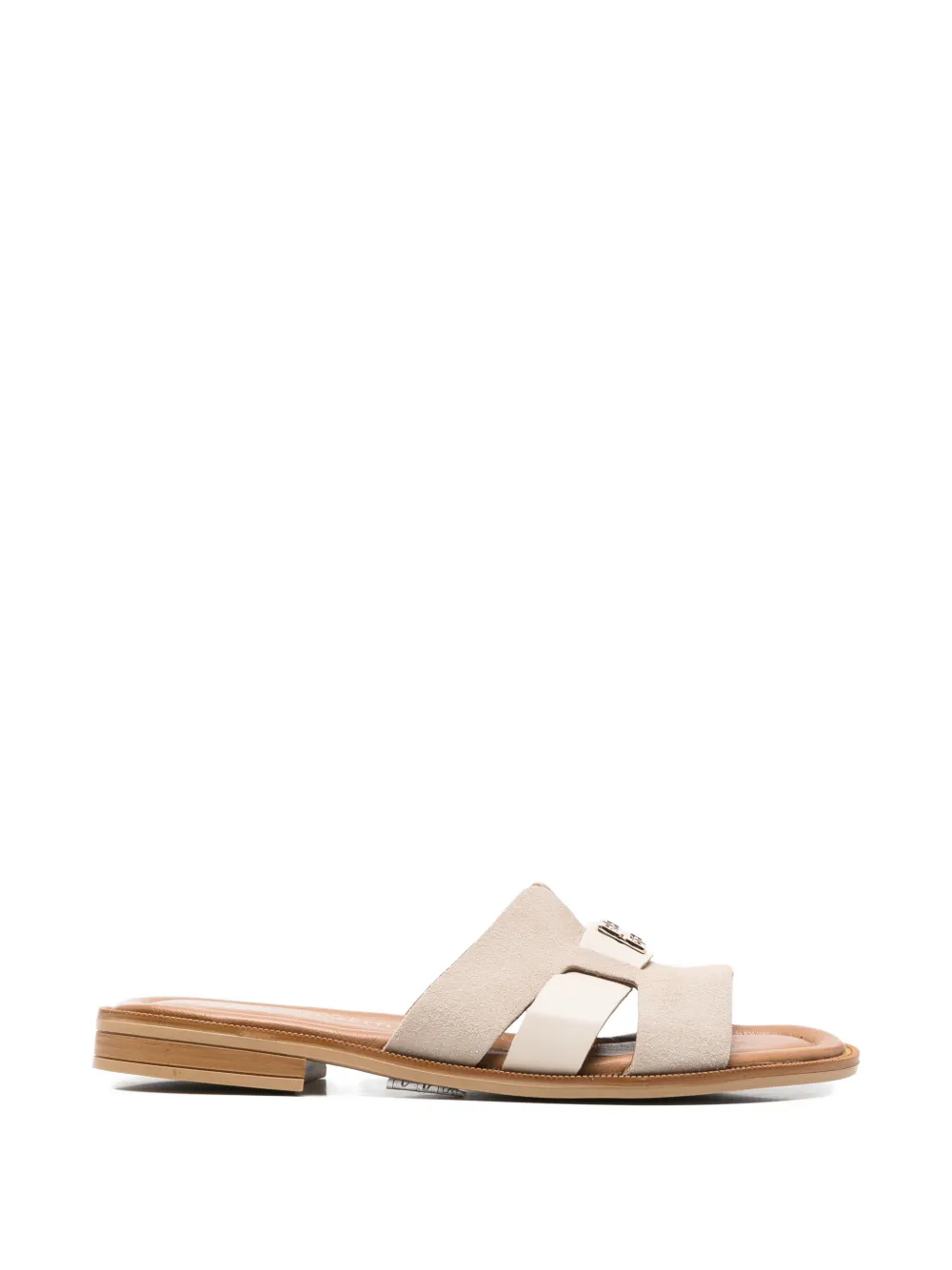 SERGIO MORETTI FIRENZE logo-plaque cut-out slippers - Toni neutri