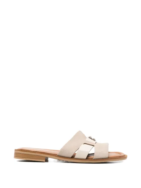 SERGIO MORETTI FIRENZE logo-plaque cut-out slippers