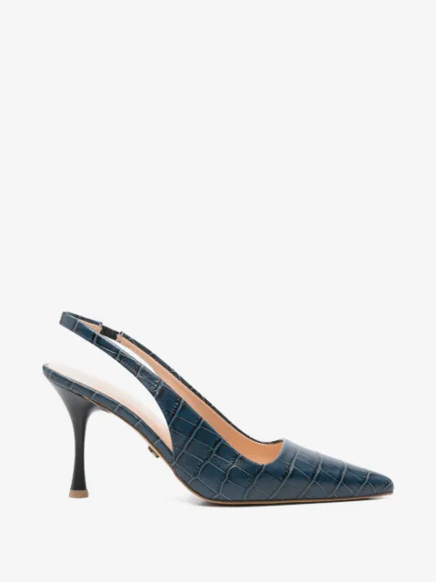 SERGIO MORETTI FIRENZE croc-effect slingback pumps