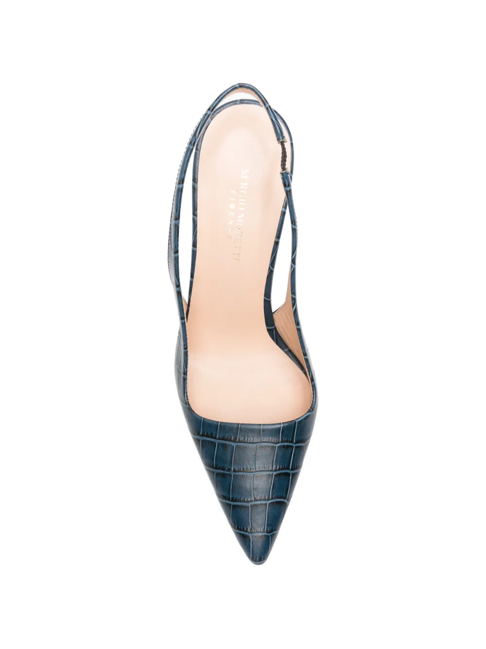 SERGIO MORETTI FIRENZE Slingback pumps met krokodillen-reliëf Blauw