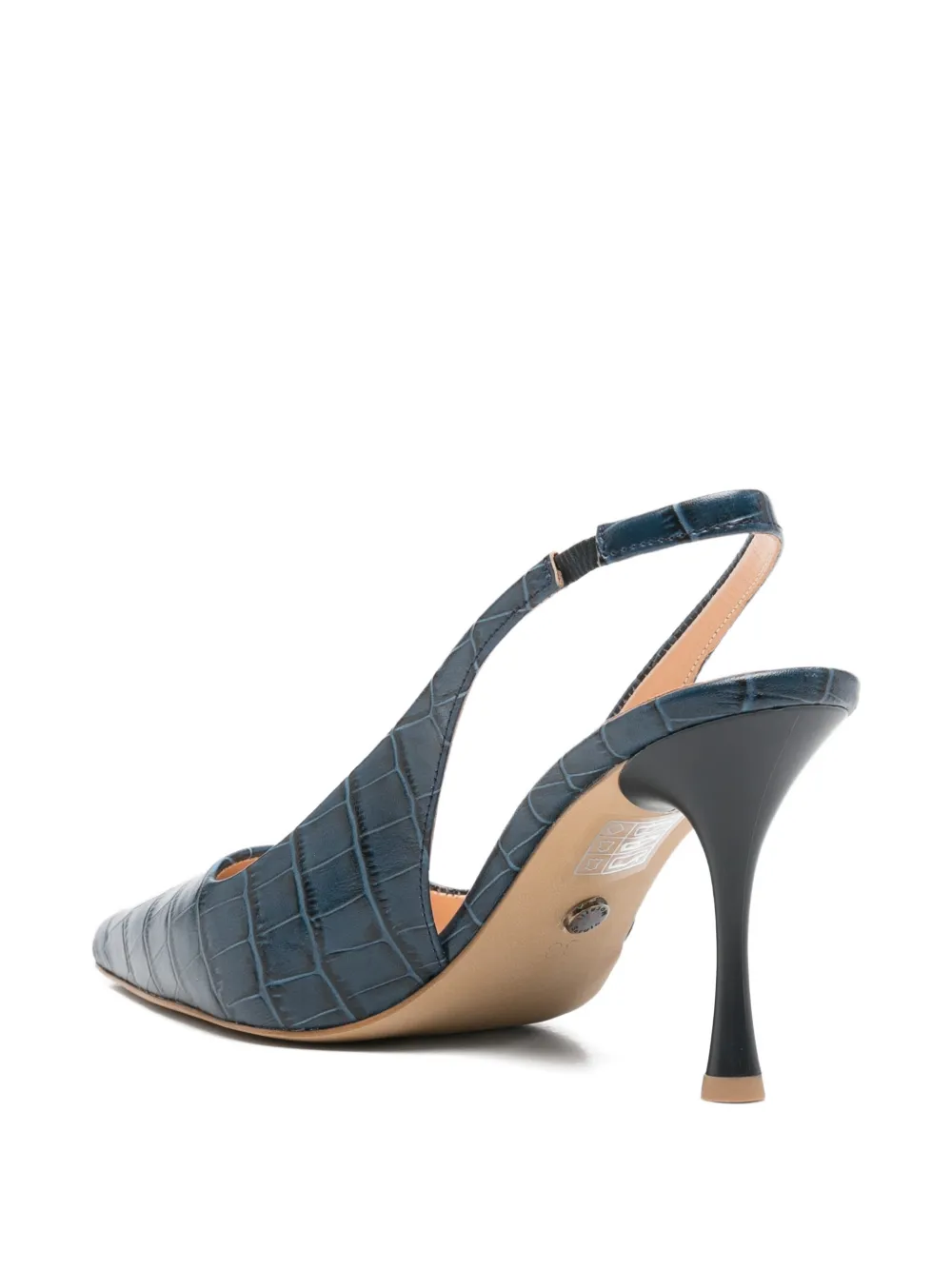 SERGIO MORETTI FIRENZE Slingback pumps met krokodillen-reliëf Blauw