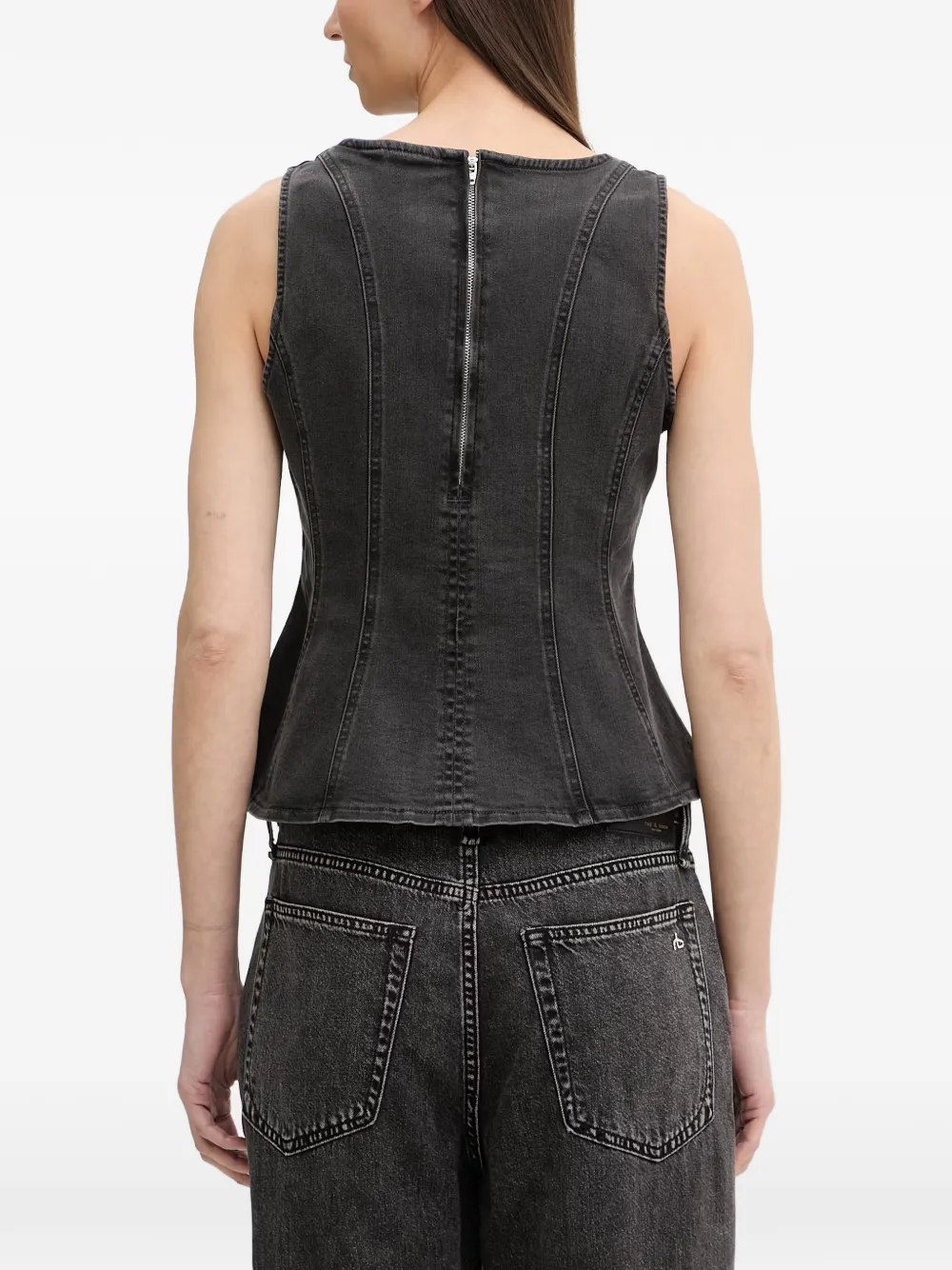 Levi's Leighton denim top met peplumzoom Grijs