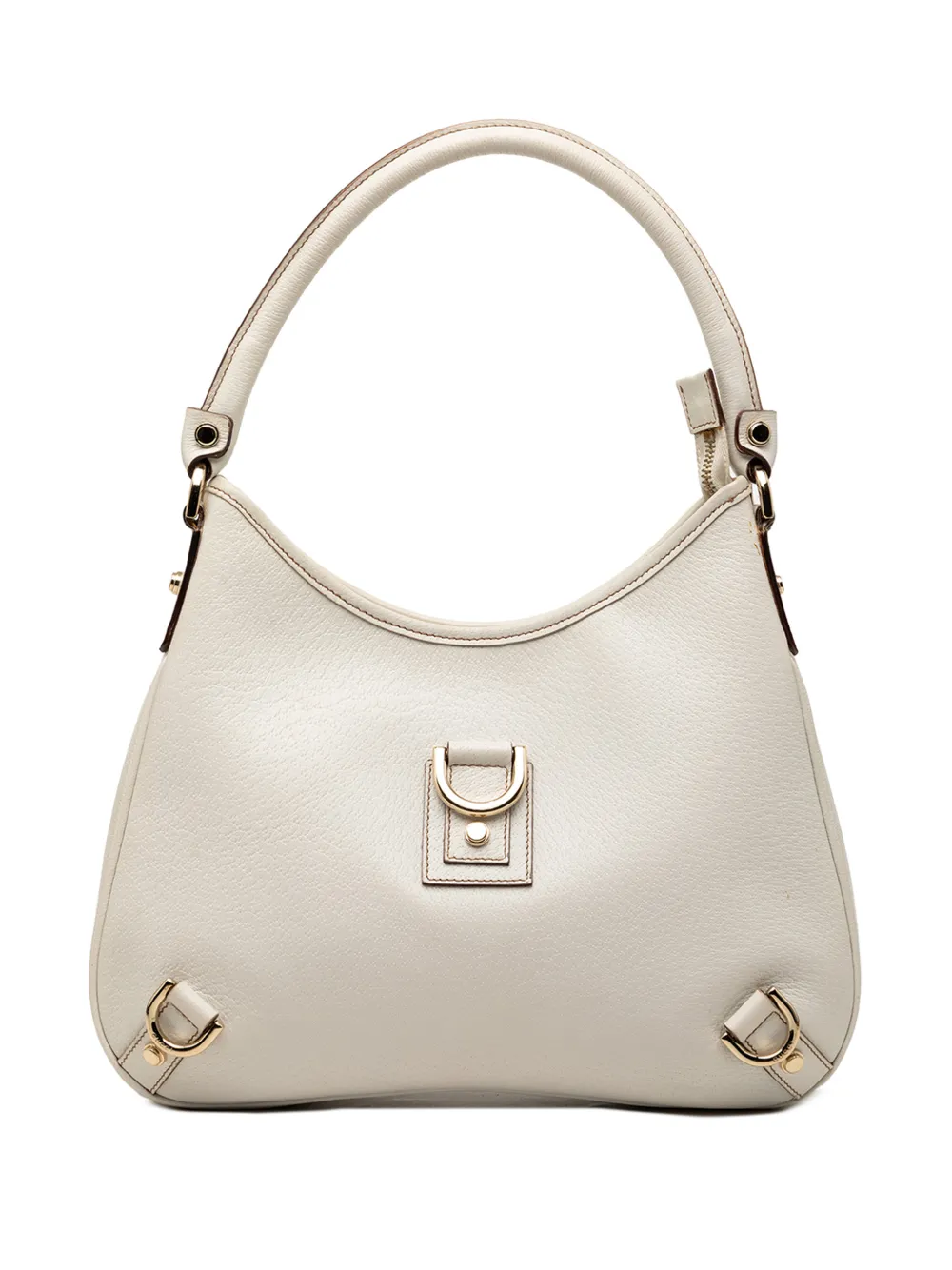 Pre-owned Gucci 2000-2015 Calfskin Abbey D Ring Shoulder Bag In White