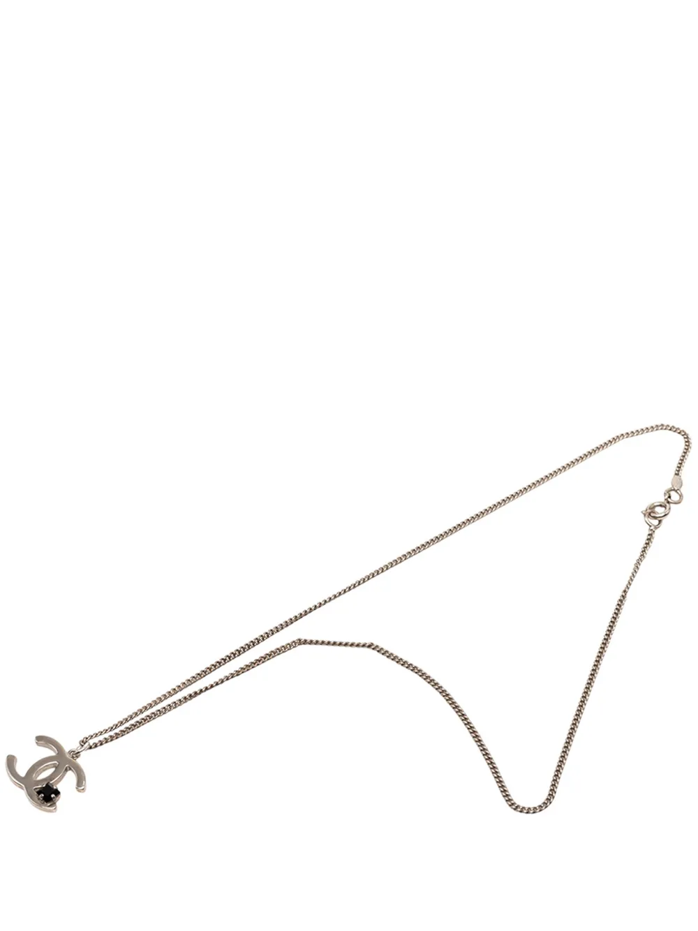 CHANEL Pre-Owned 2005 CC Brass Strass Pendant Necklace costume necklace - Argento