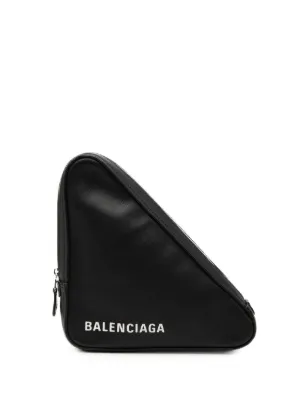 Balenciaga Pre-Owned 2010-2026 レザー ネイビー クリップ M クラッチ