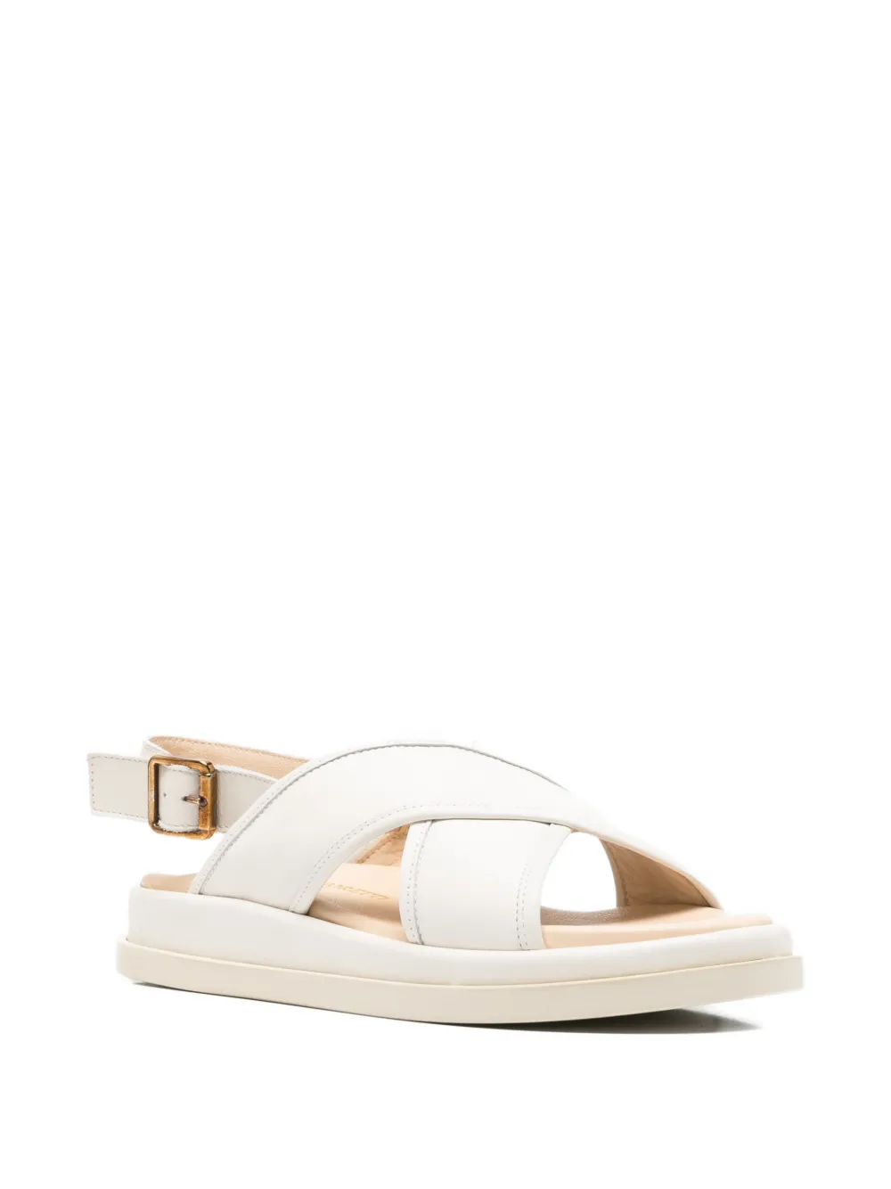SERGIO MORETTI FIRENZE Sandalen met gekruiste bandjes Beige
