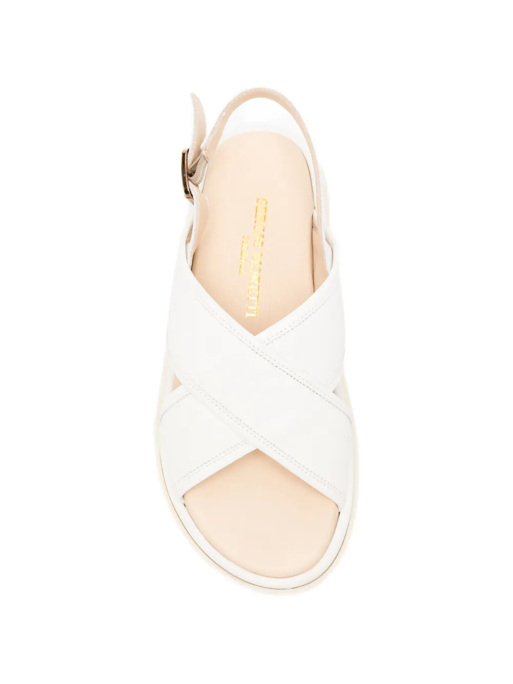 SERGIO MORETTI FIRENZE Sandalen met gekruiste bandjes Beige
