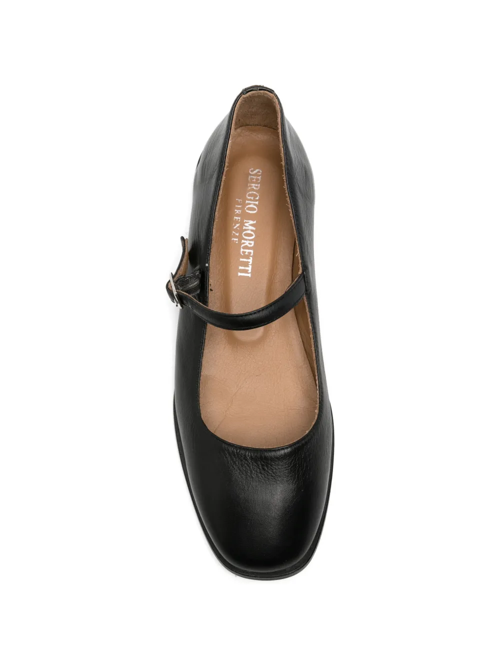 SERGIO MORETTI FIRENZE Leren ballerina's met gespsluiting Zwart