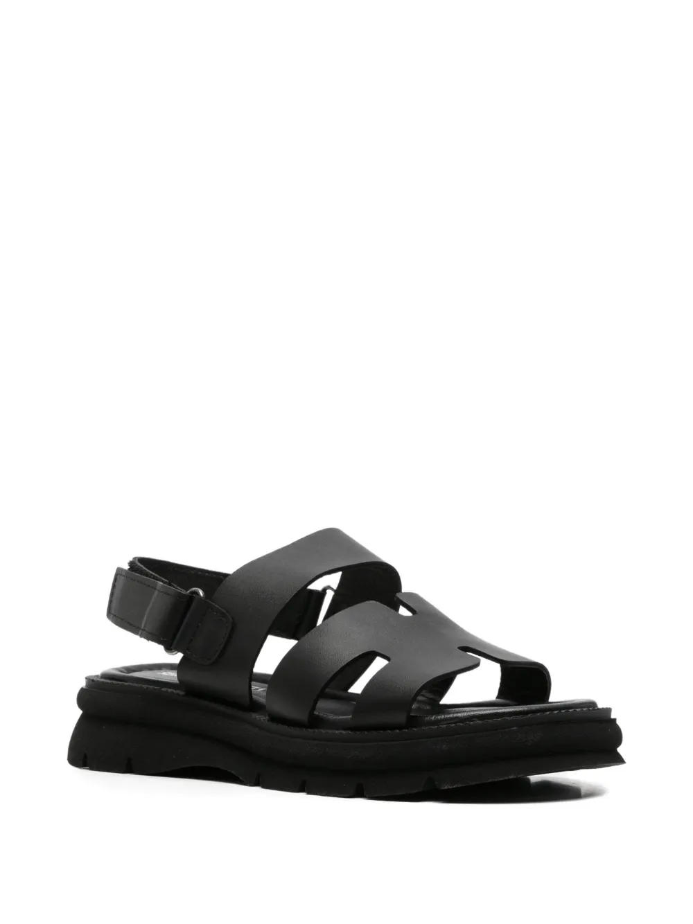 SERGIO MORETTI FIRENZE Sandalen met chunky zool en klittenband Zwart