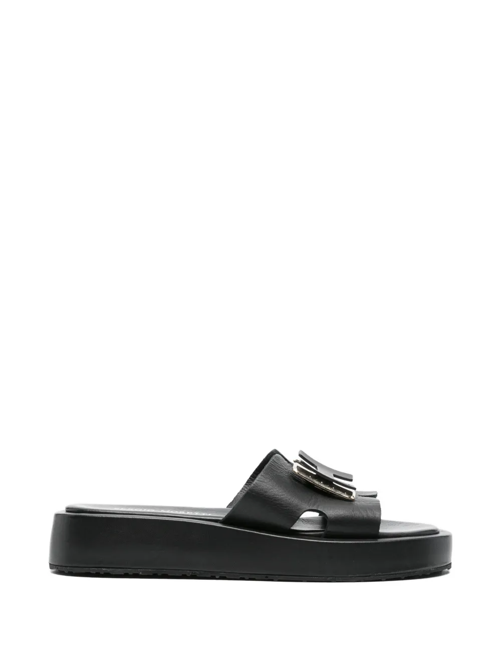 SERGIO MORETTI FIRENZE logo-plaque platform sandals - Nero
