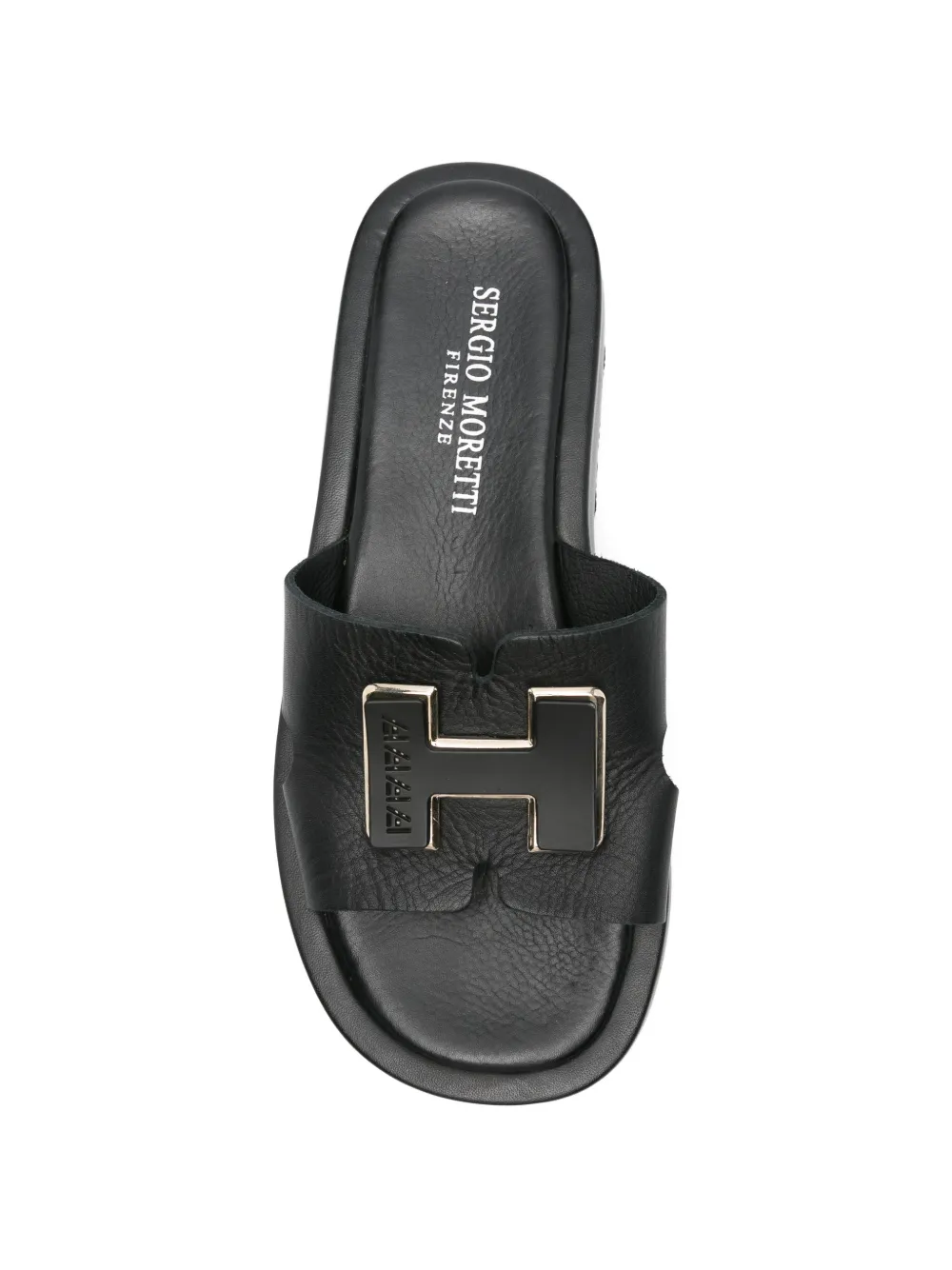 SERGIO MORETTI FIRENZE Sandalen met logoplakkaat Zwart