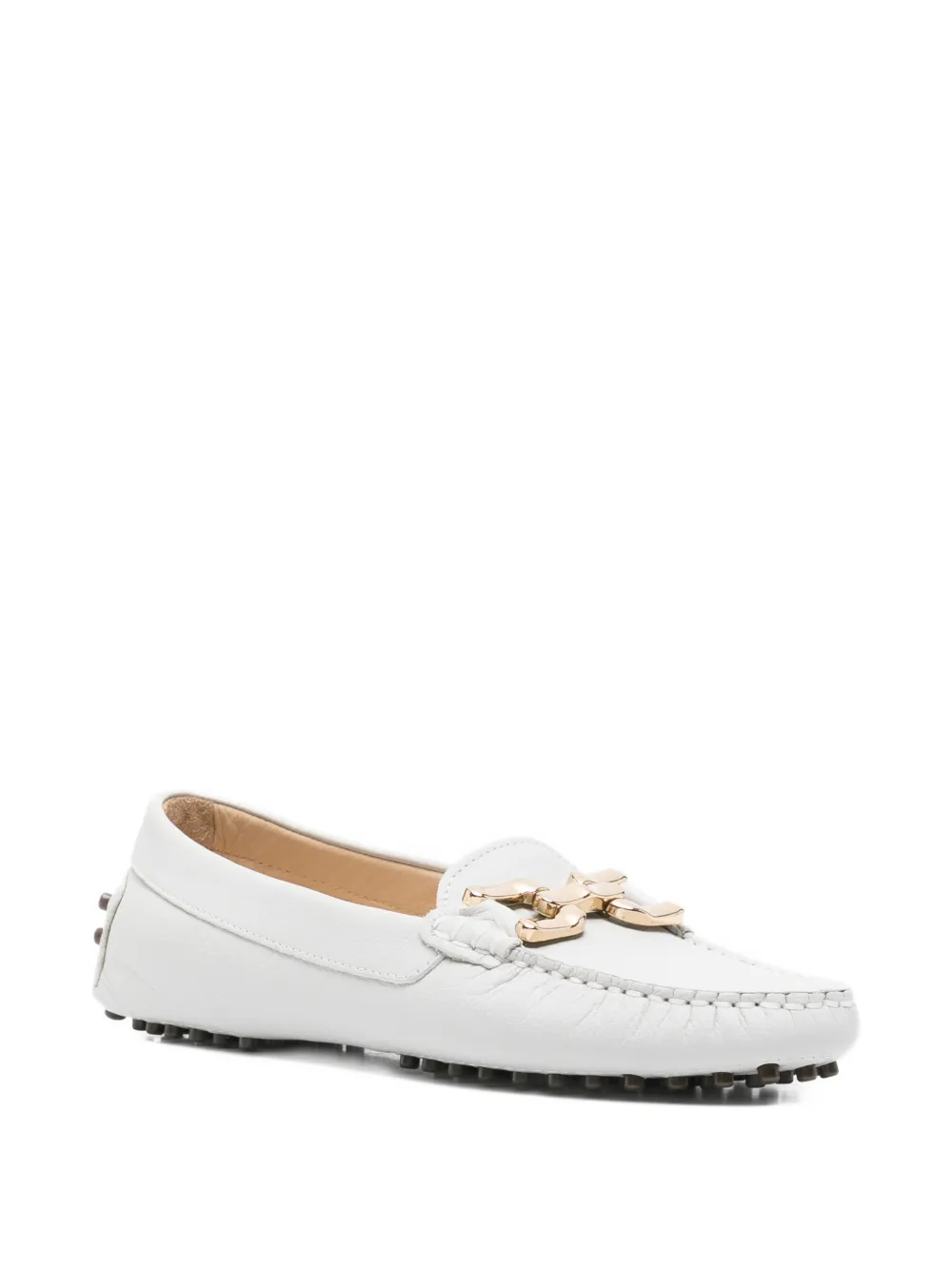 SERGIO MORETTI FIRENZE chain-link pebble-sole loafers Grijs