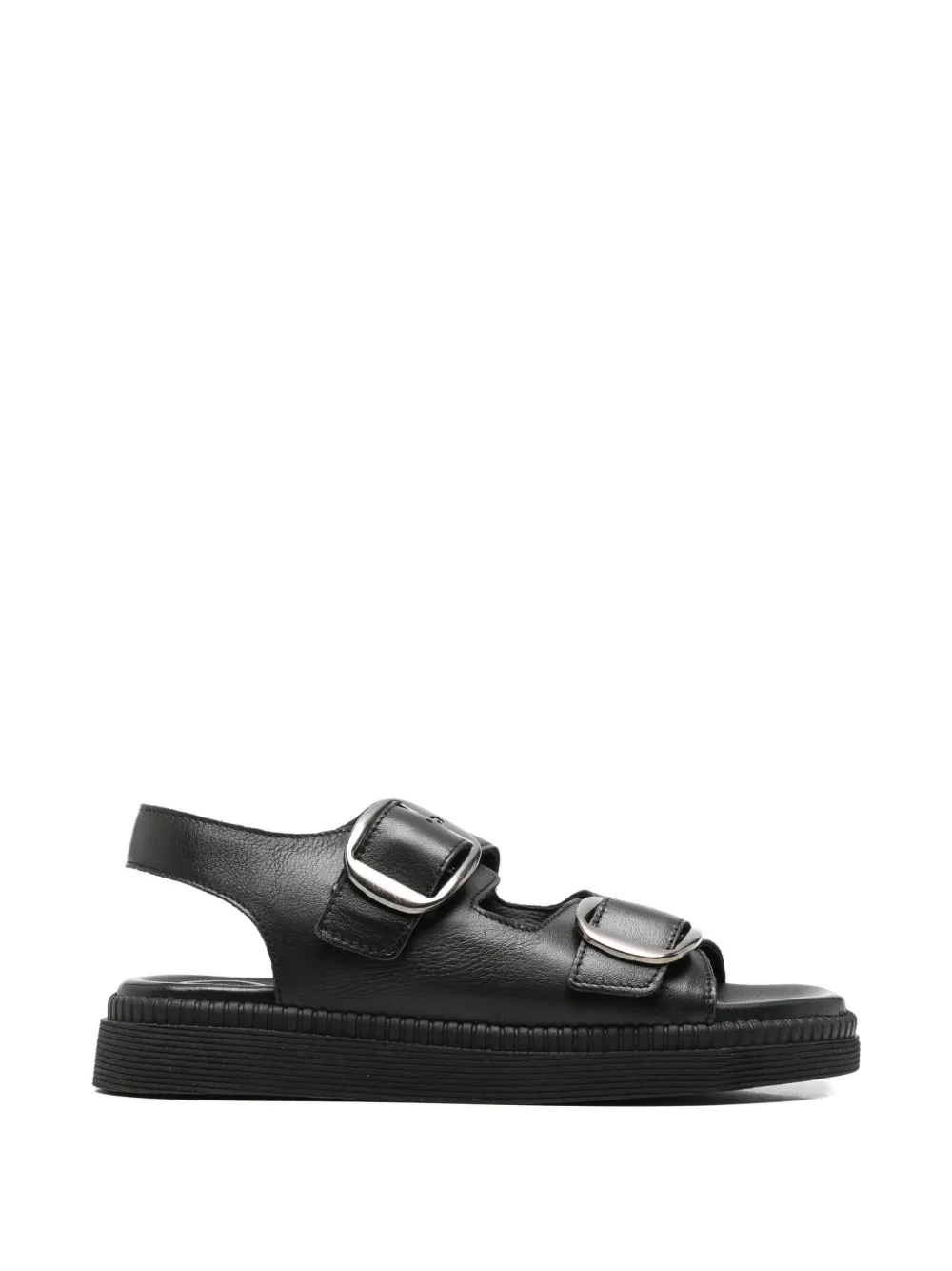 SERGIO MORETTI FIRENZE buckle-fastening slingback sandals - Nero