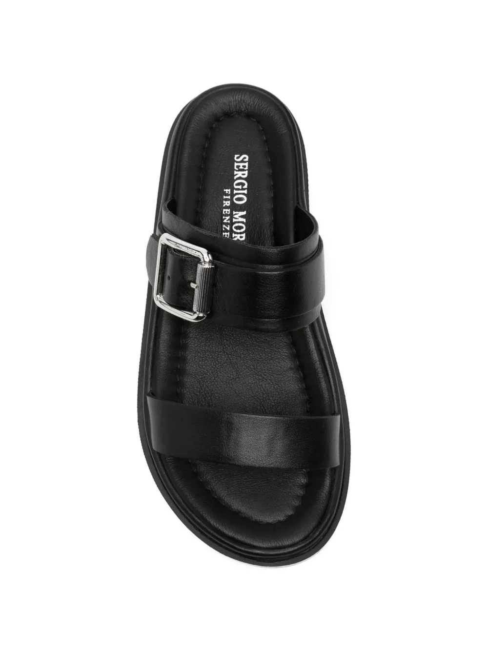 SERGIO MORETTI FIRENZE Leren sandalen met gesp Zwart