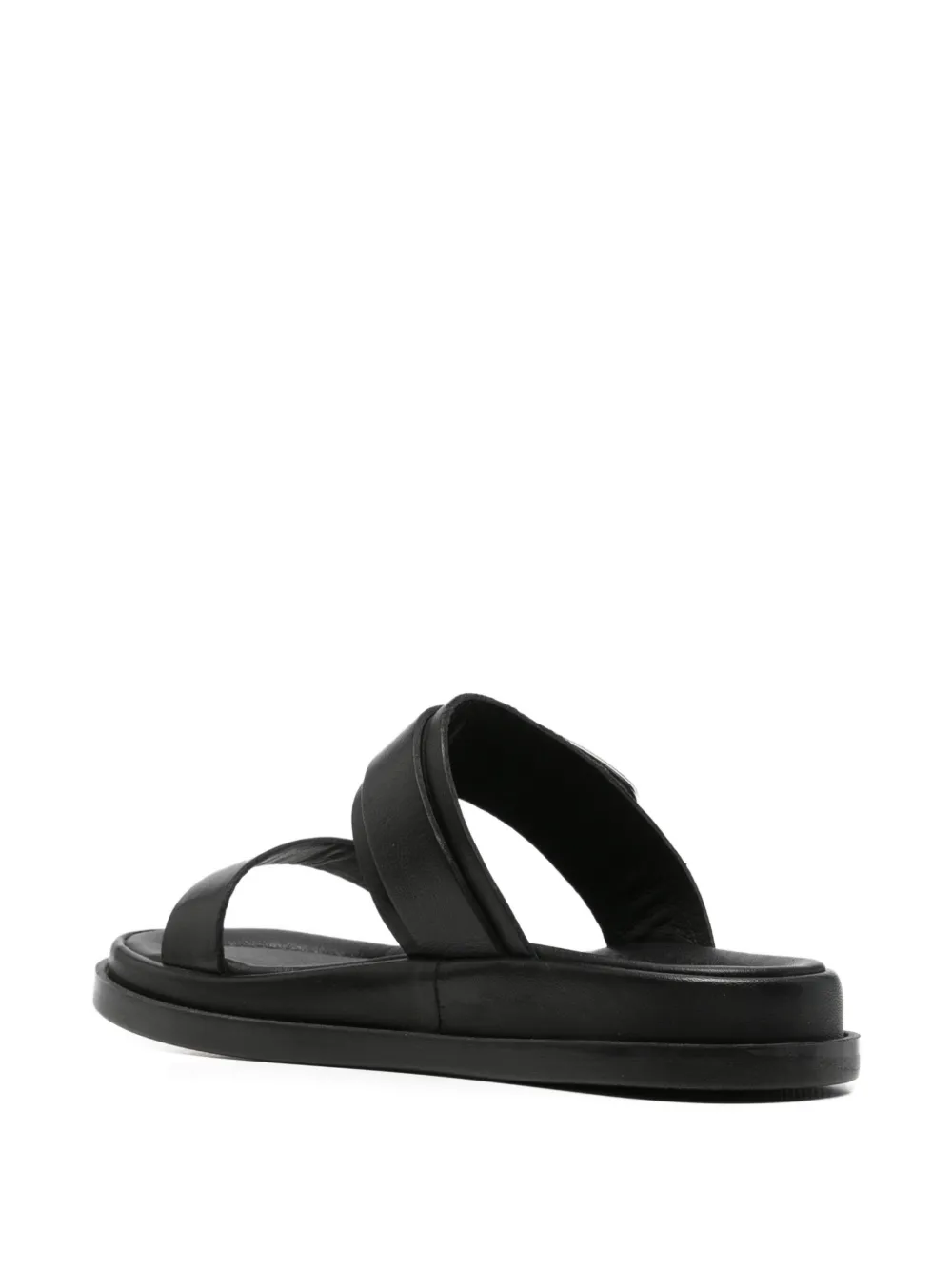 SERGIO MORETTI FIRENZE Leren sandalen met gesp Zwart