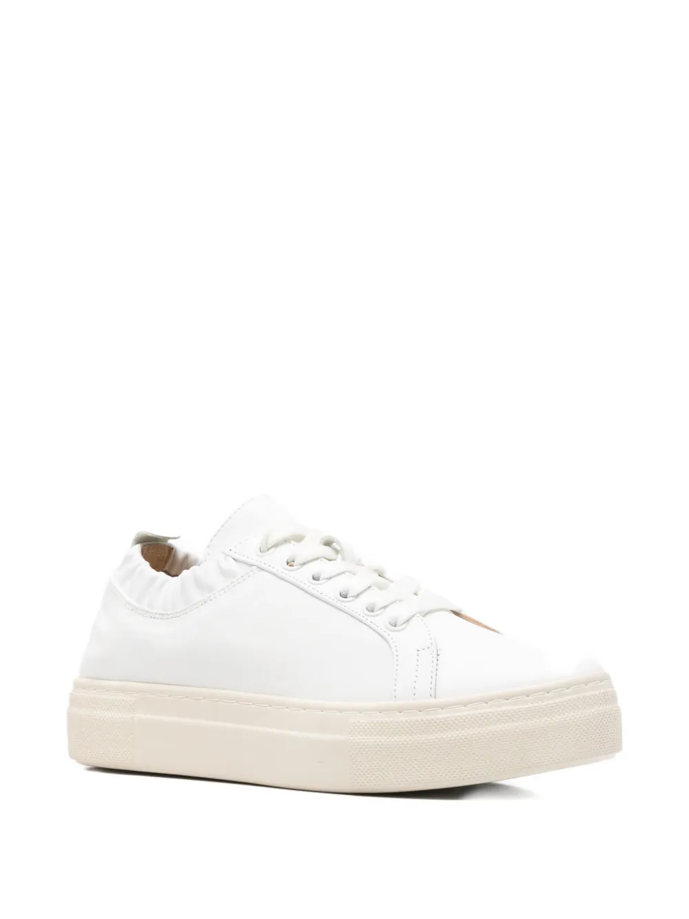 SERGIO MORETTI FIRENZE Sneakers met plateauzool en ruches Wit