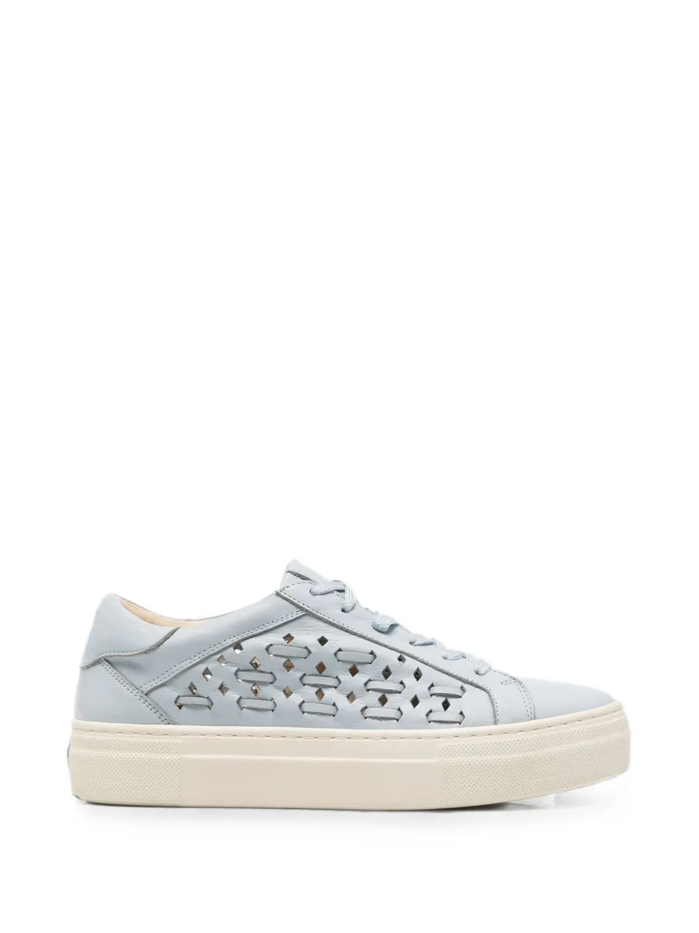 SERGIO MORETTI FIRENZE Leren sneakers met uitgesneden details Blauw