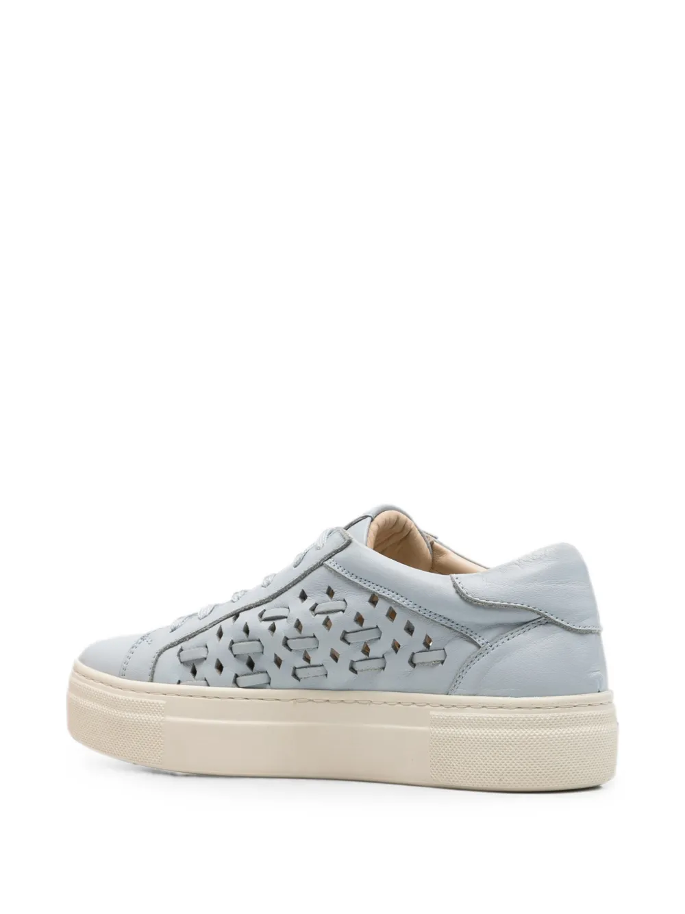 SERGIO MORETTI FIRENZE Leren sneakers met uitgesneden details Blauw
