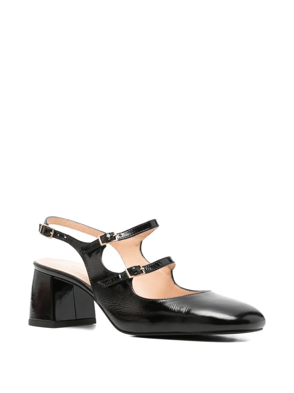 SERGIO MORETTI FIRENZE Slingback pumps met drie bandjes Zwart