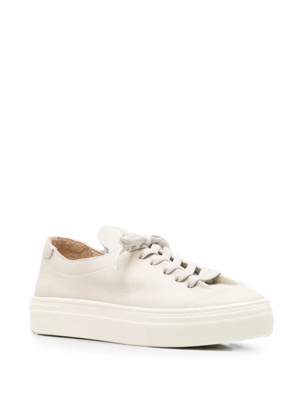 SERGIO MORETTI FIRENZE Sneakers van bewerkt leer Beige