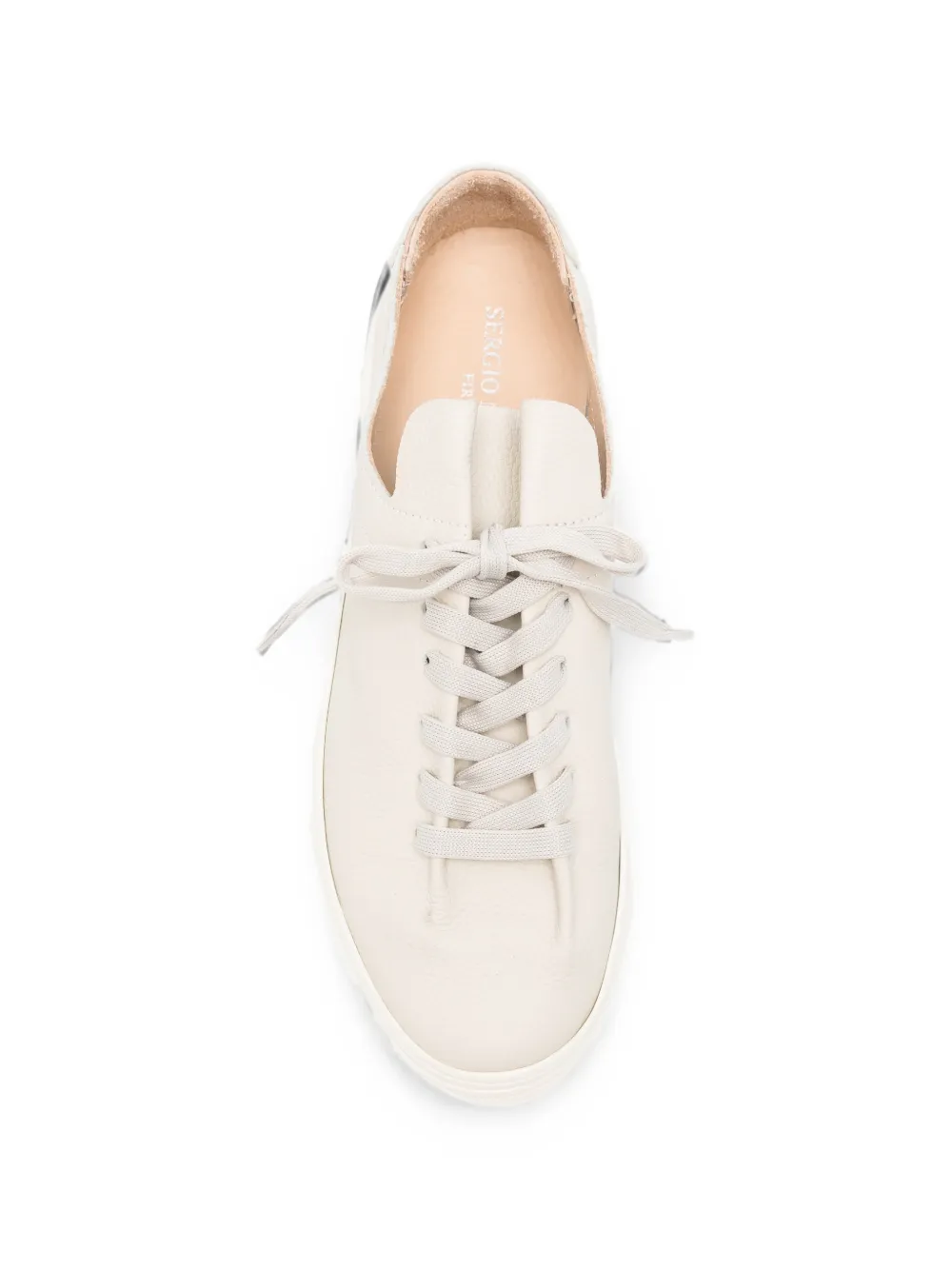 SERGIO MORETTI FIRENZE Sneakers van bewerkt leer Beige