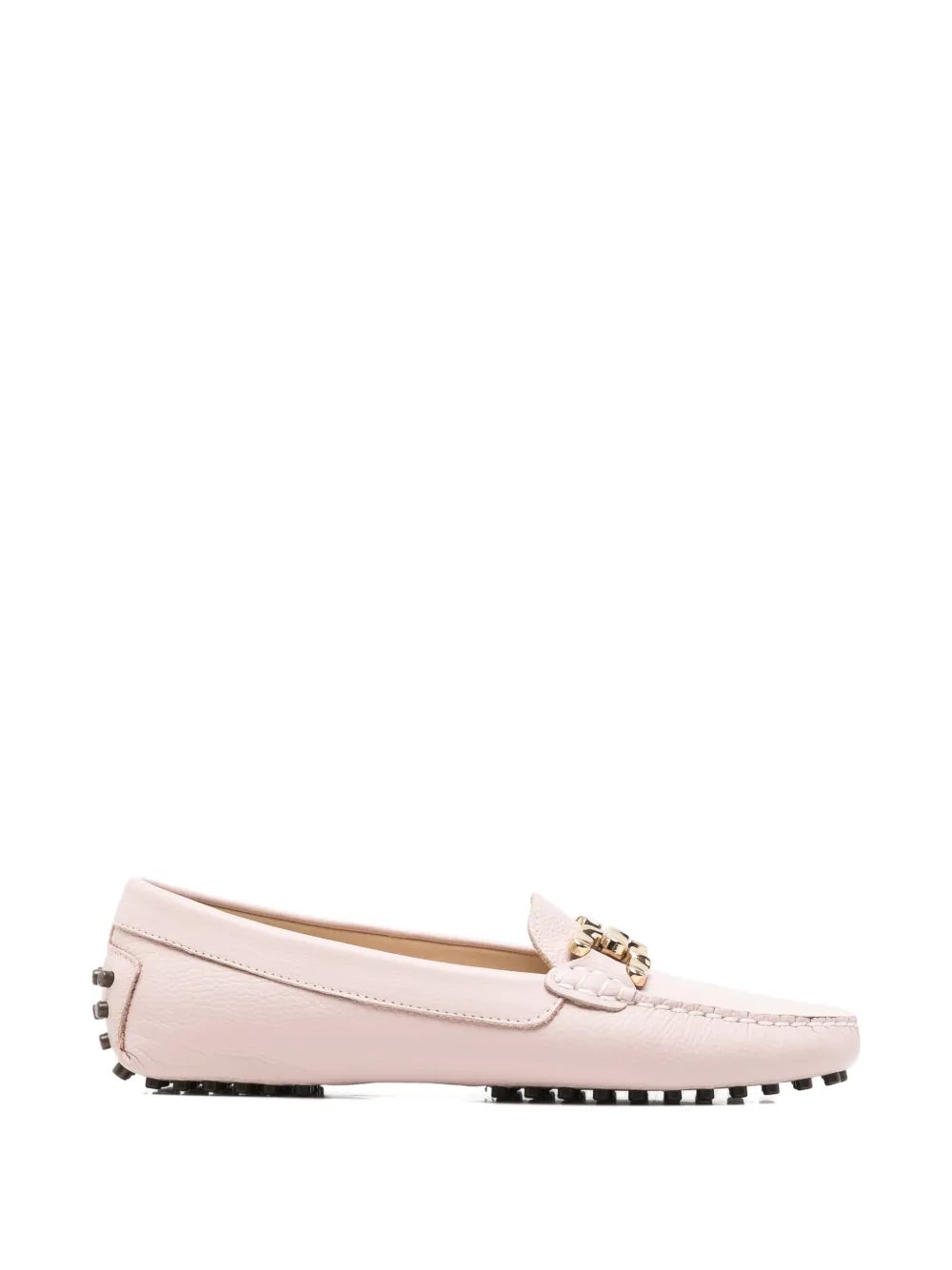 SERGIO MORETTI FIRENZE chain-link pebble-grain loafers - Rosa