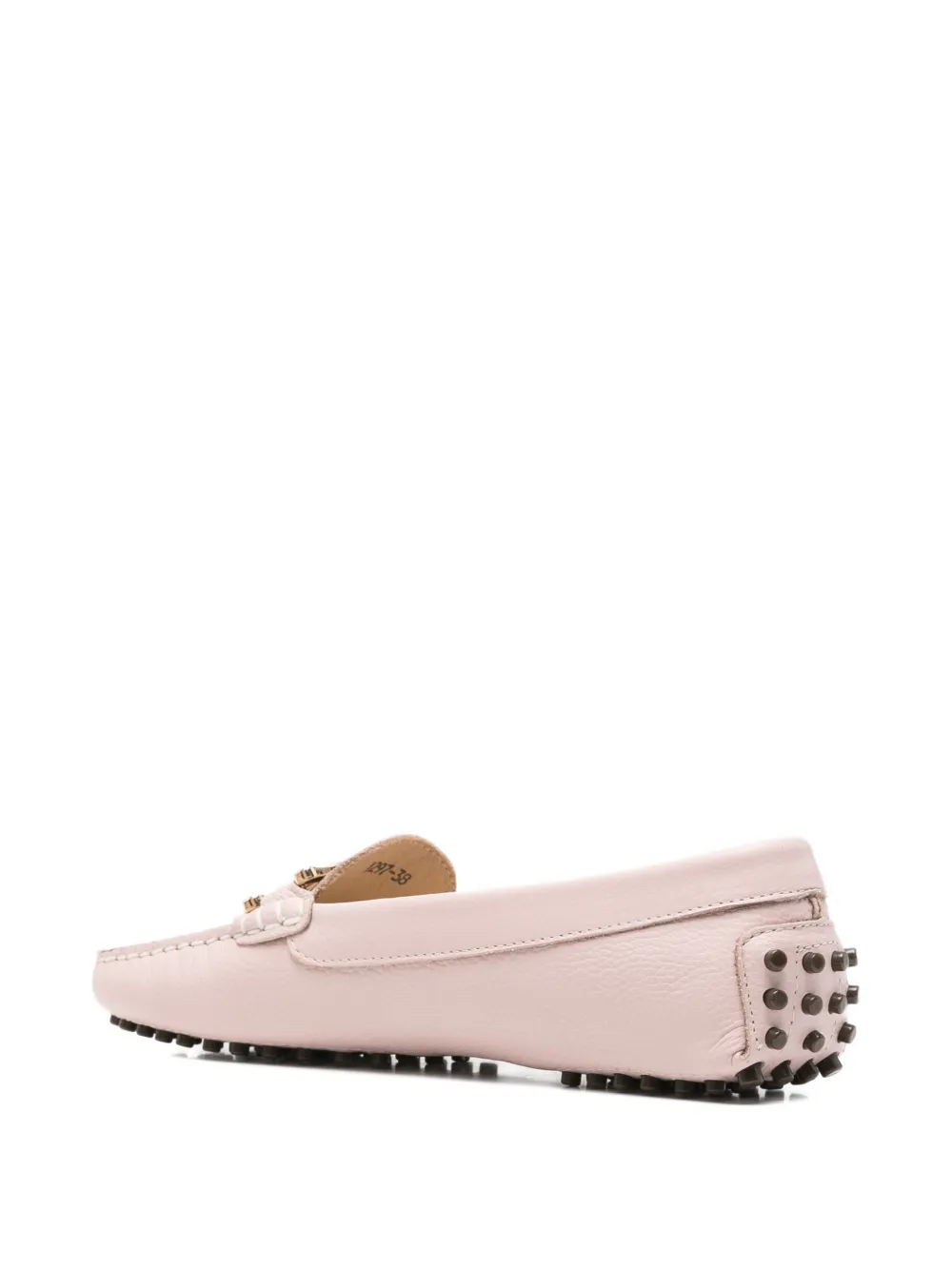 SERGIO MORETTI FIRENZE chain-link pebble-grain loafers Roze