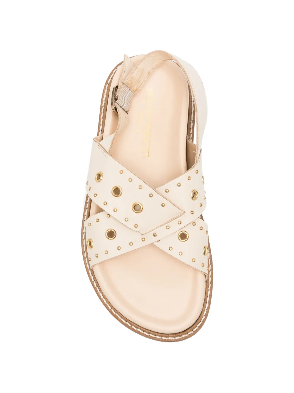 SERGIO MORETTI FIRENZE Sandalen verfraaid met ringlets en studs Beige
