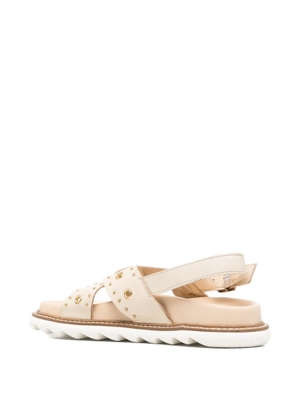 SERGIO MORETTI FIRENZE Sandalen verfraaid met ringlets en studs Beige