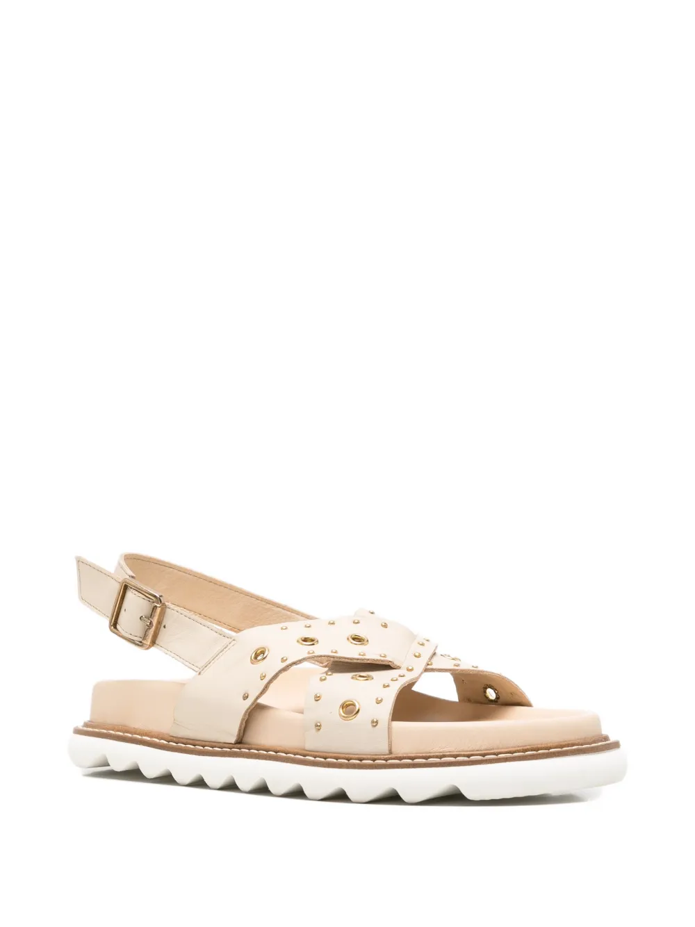 SERGIO MORETTI FIRENZE Sandalen verfraaid met ringlets en studs Beige
