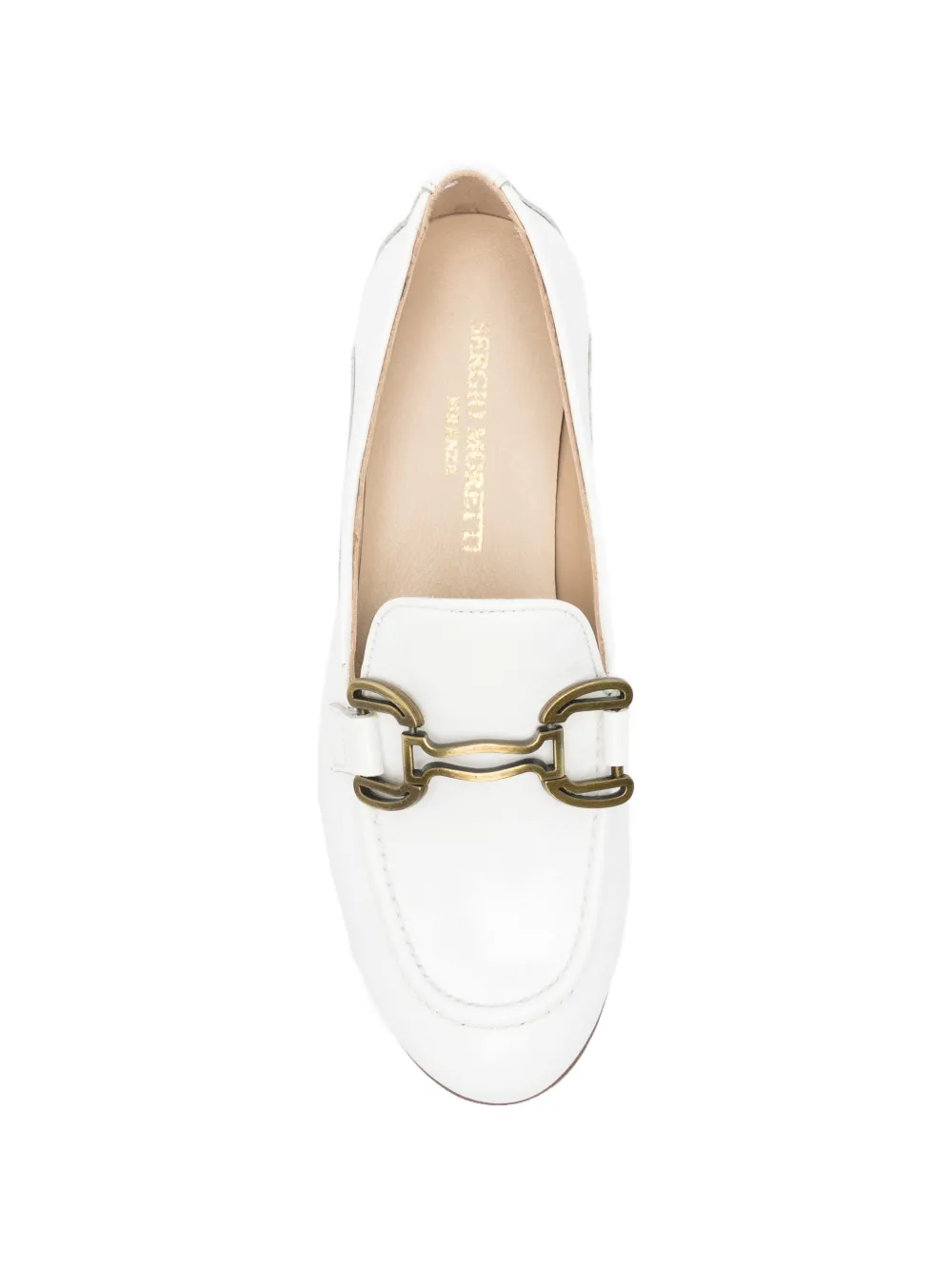 SERGIO MORETTI FIRENZE horsebit leather loafers Wit