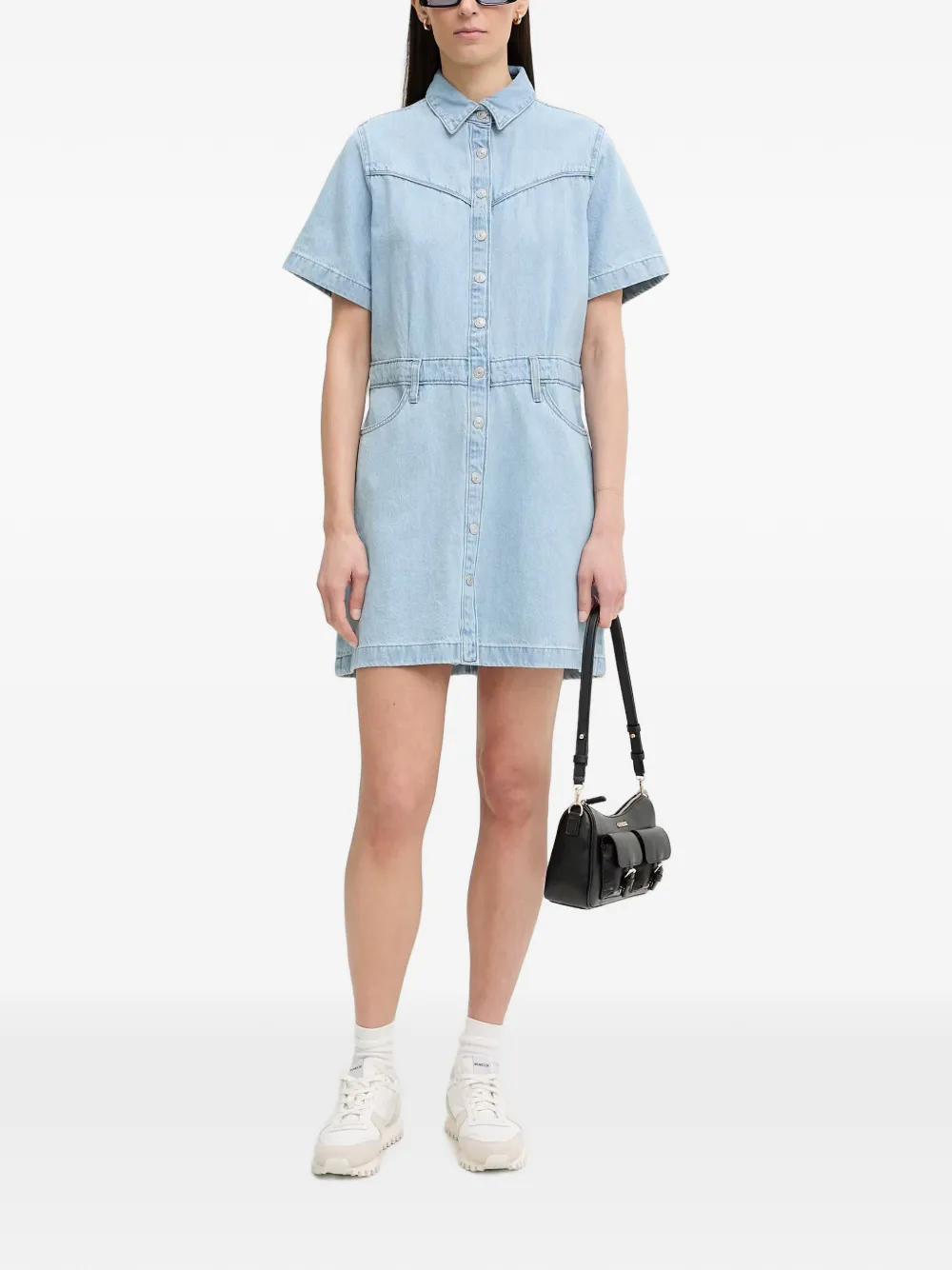 Levi's Mini-jurk met western-schouderpas en knopen Blauw