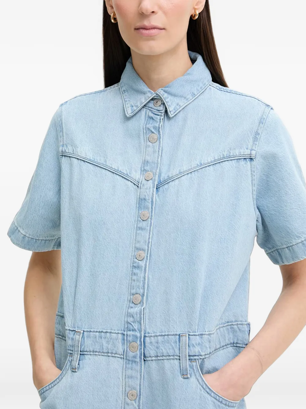Levi's Mini-jurk met western-schouderpas en knopen Blauw