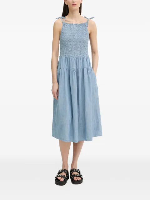 Levi's Monaco smocked tie-strap midi dress