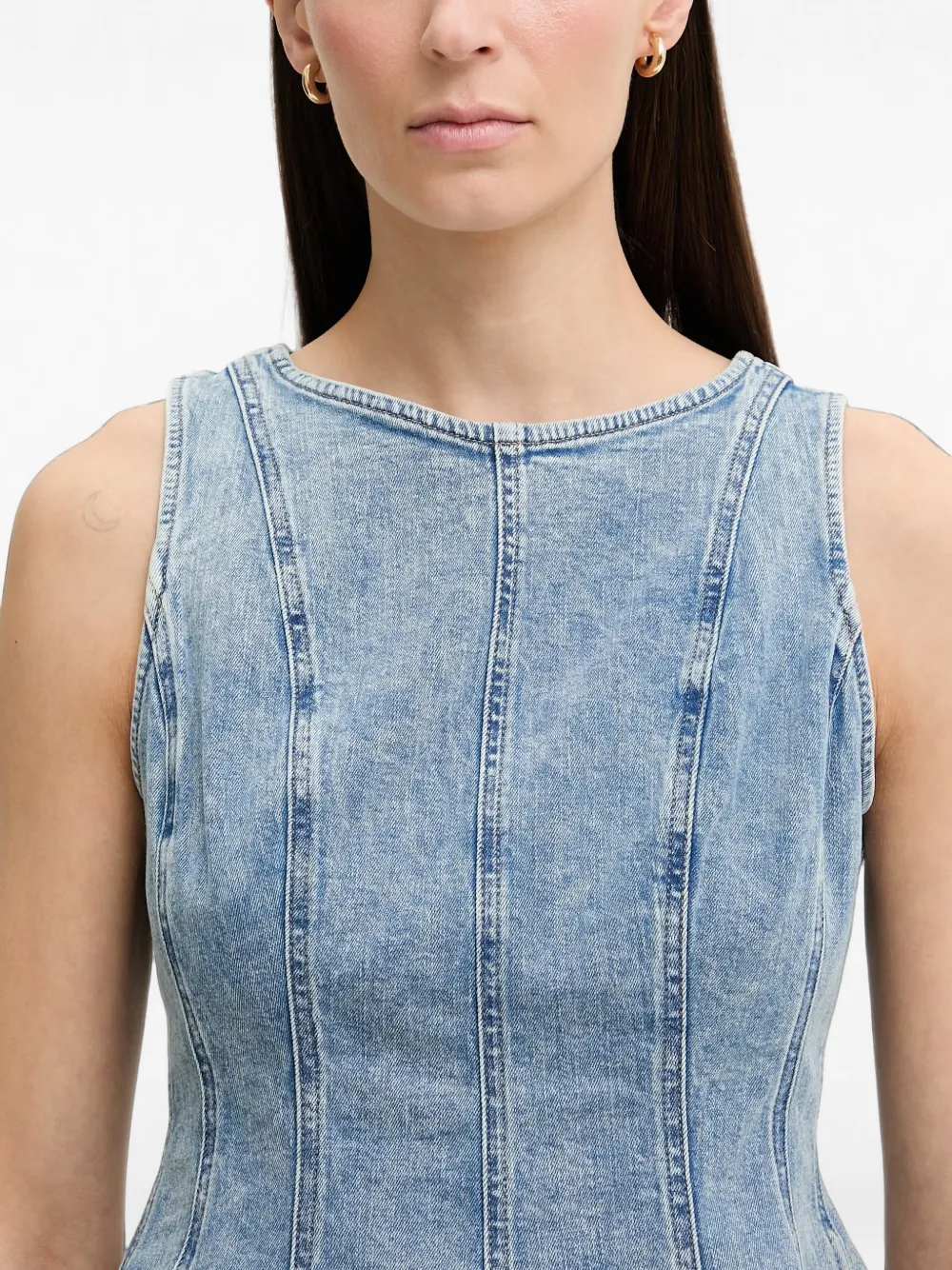 Levi's Leighton mouwloze peplum top Blauw